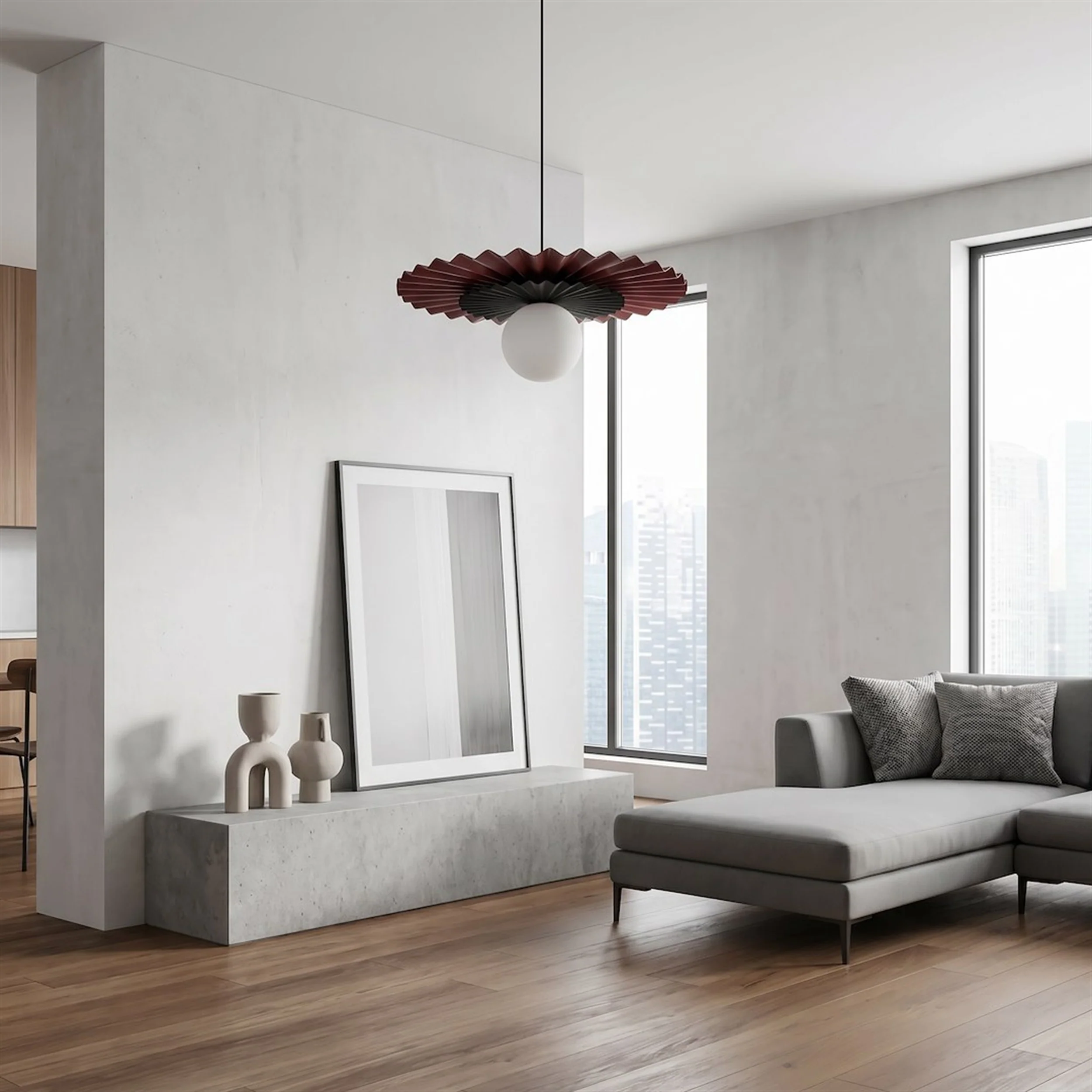 Lampa wisząca Umbra czerń/burgund - Image 4