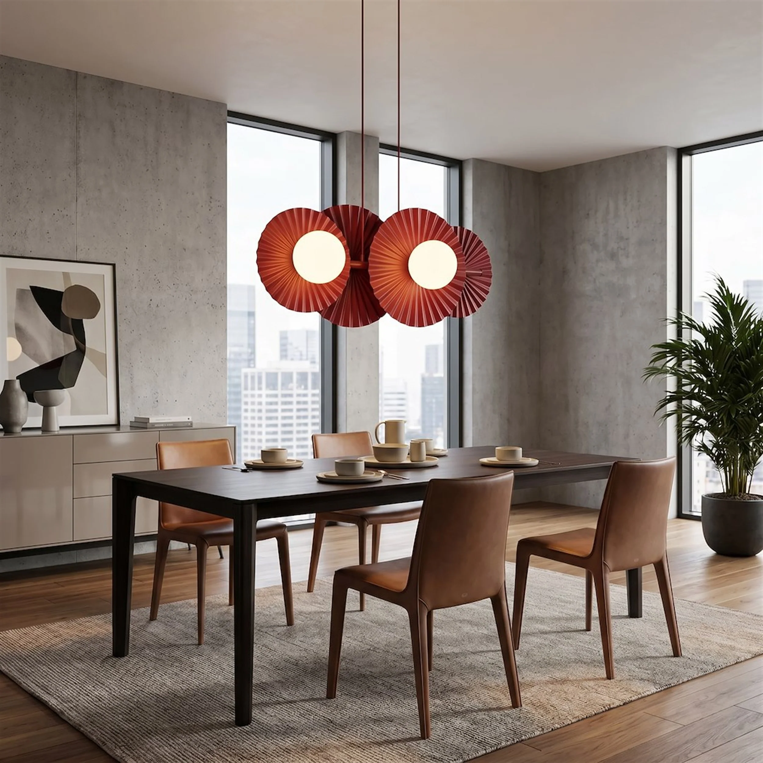 Lampa wisząca Umbra x4 burgundowa - Image 3