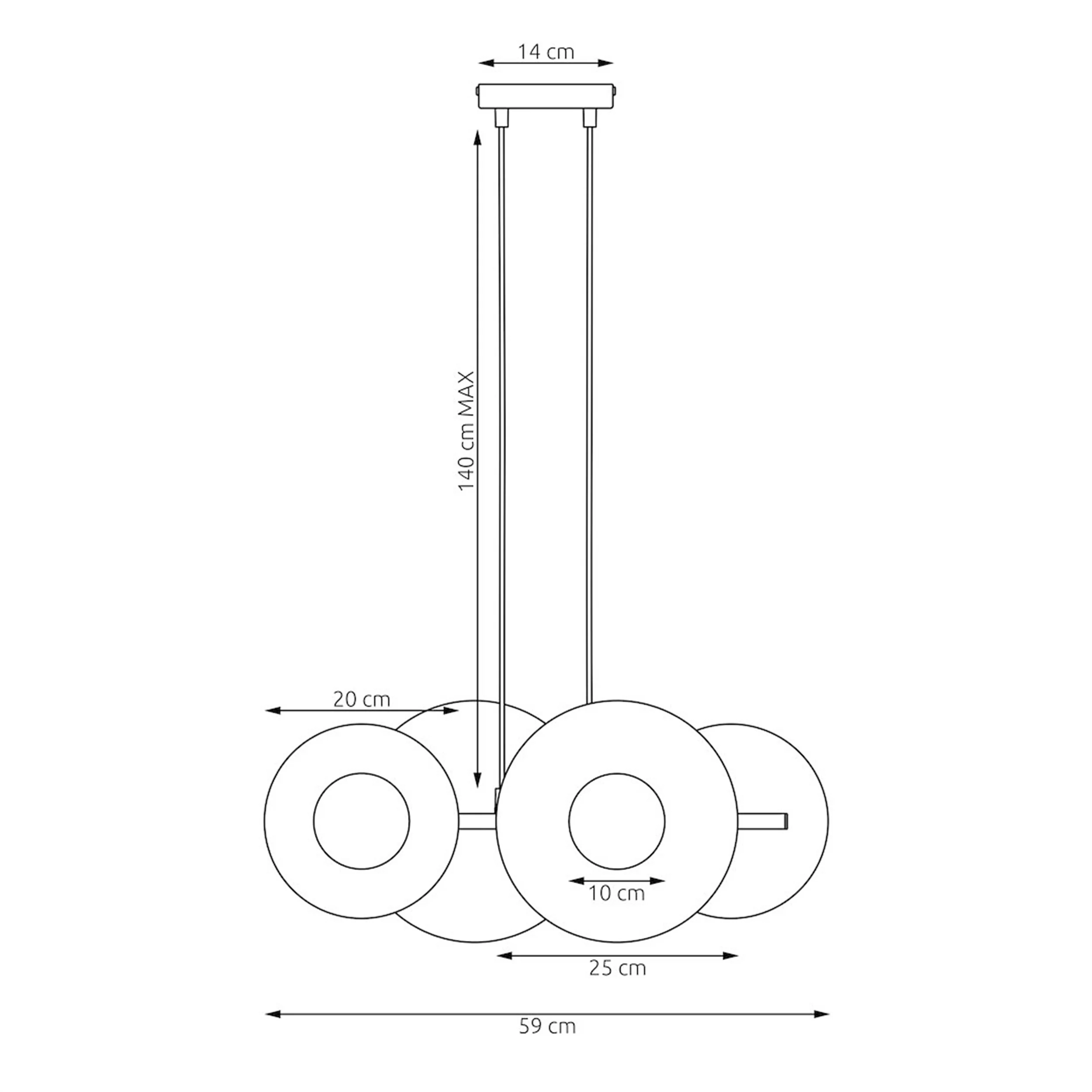 Lampa wisząca Umbra x4 czarna - Image 5
