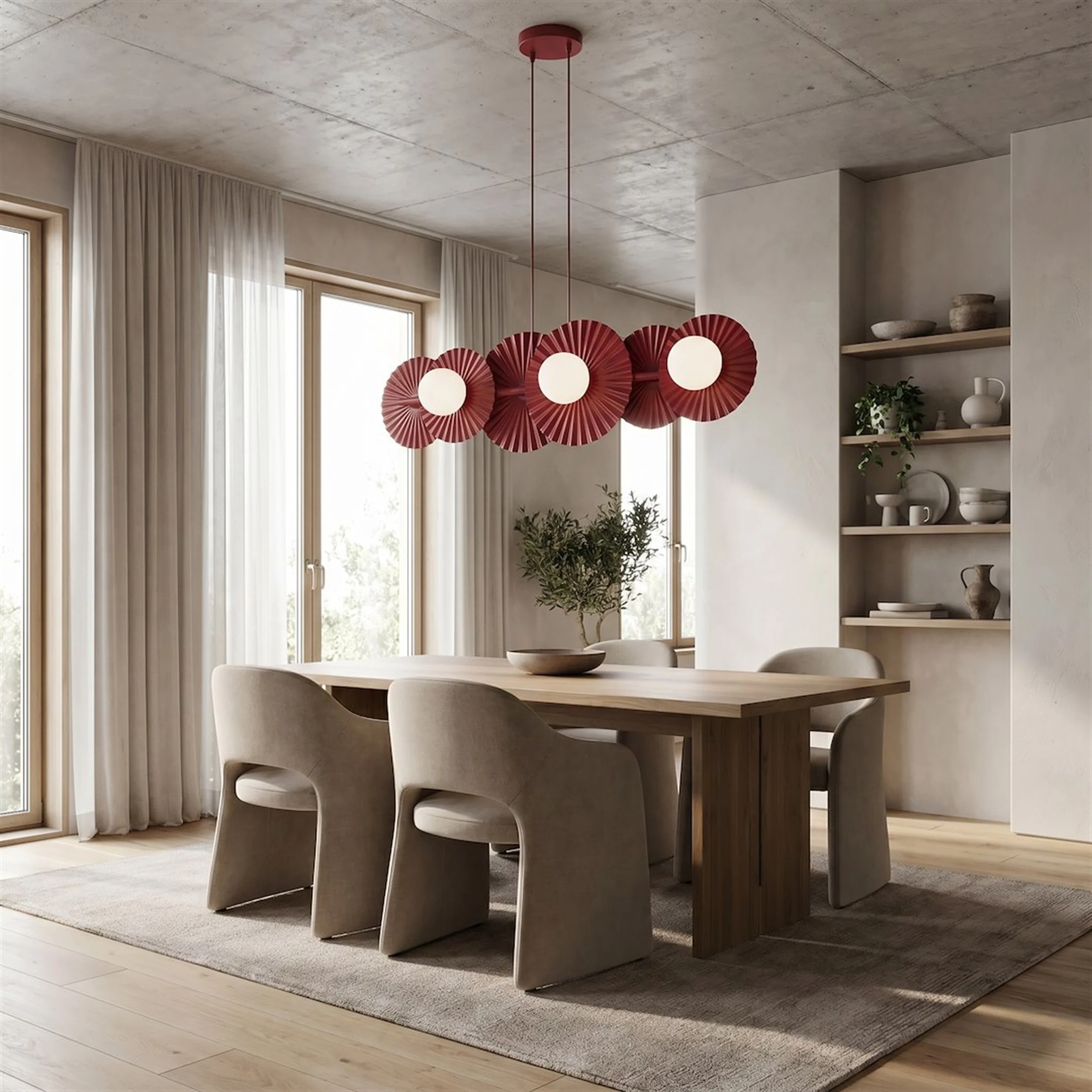 Lampa wisząca Umbra x6 burgundowa - Image 2
