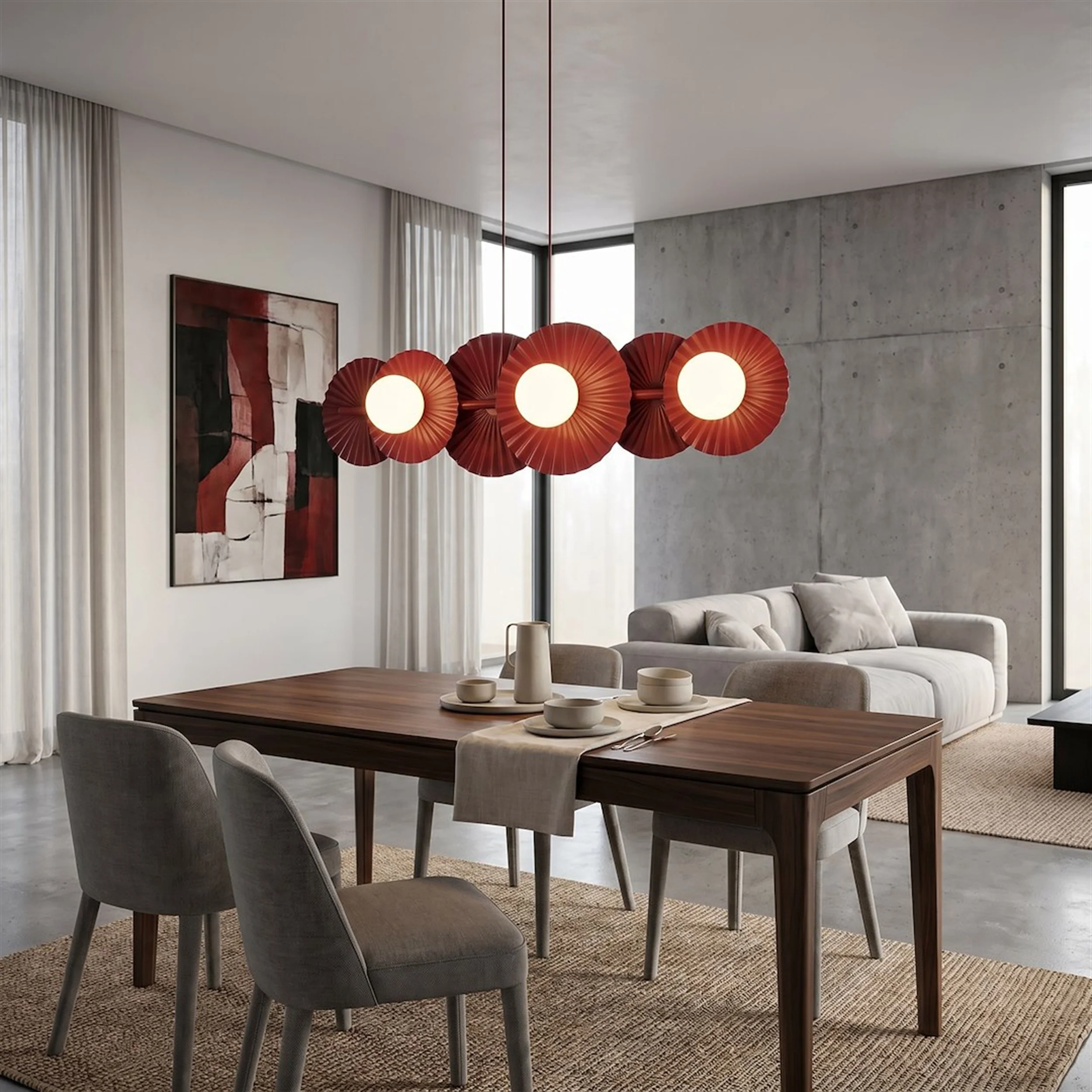 Lampa wisząca Umbra x6 burgundowa - Image 3