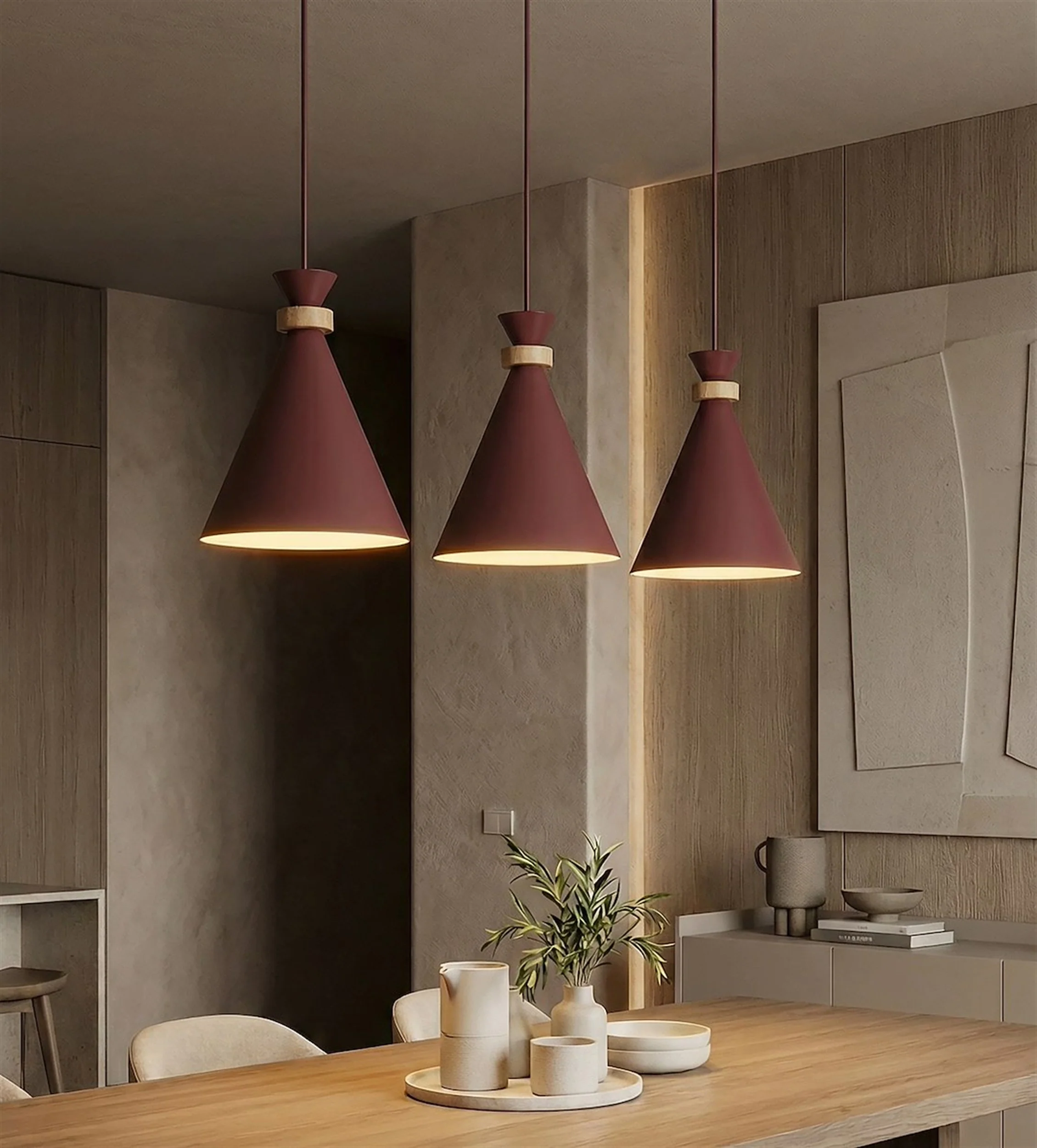 Lampa wisząca Zero x3 burgundowa - Image 3