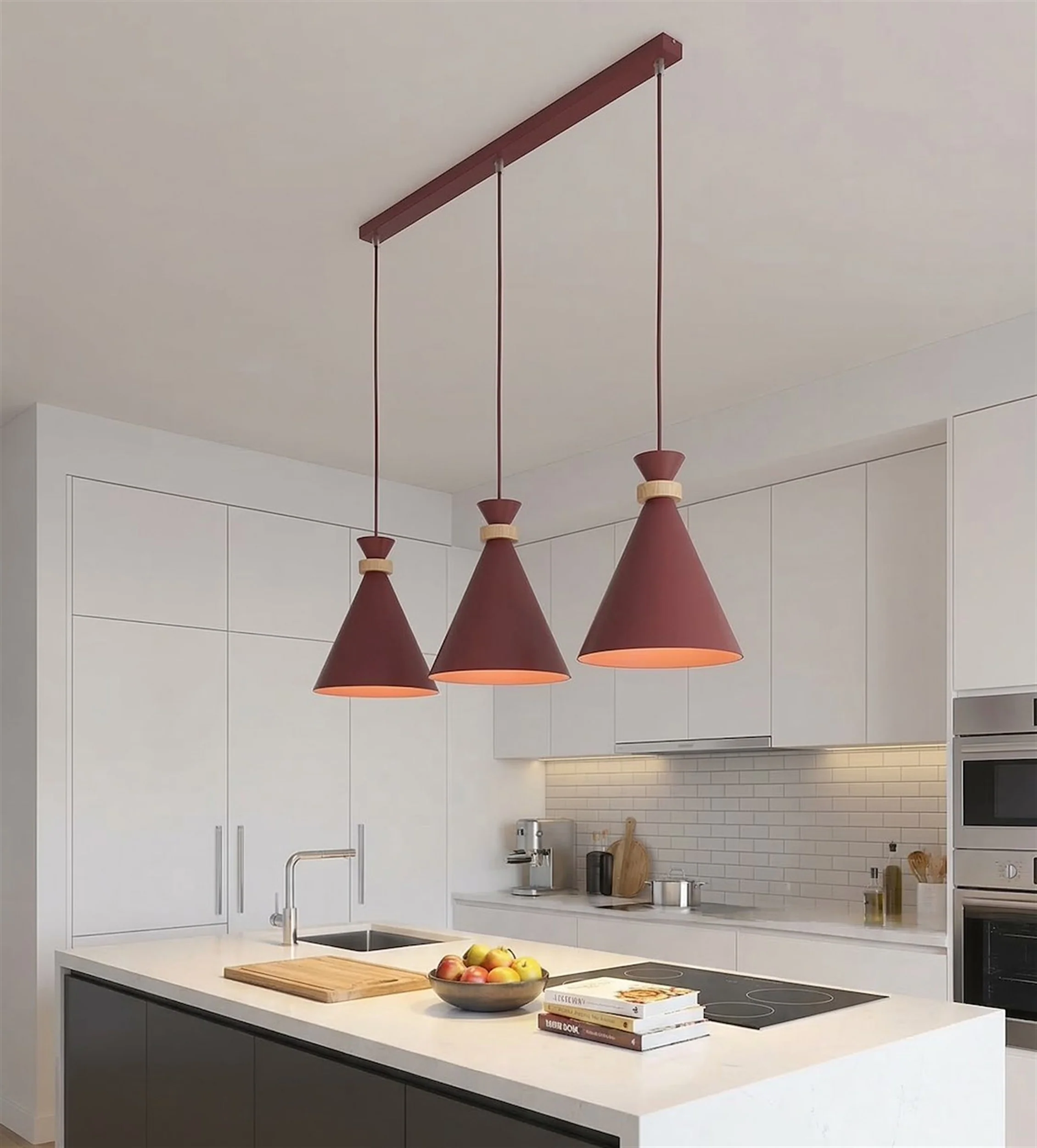Lampa wisząca Zero x3 burgundowa - Image 4
