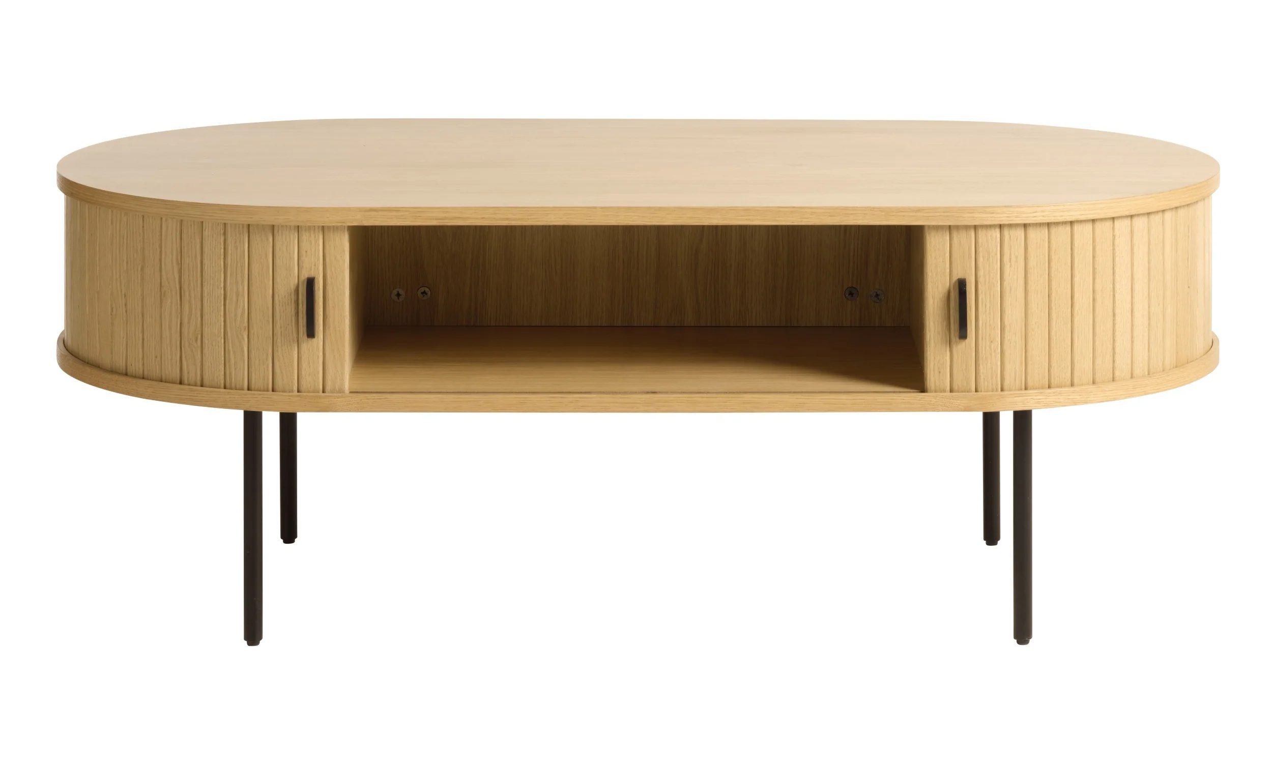 Ława drewniana Gativel 120x60 cm lamele dąb naturalny - Image 5