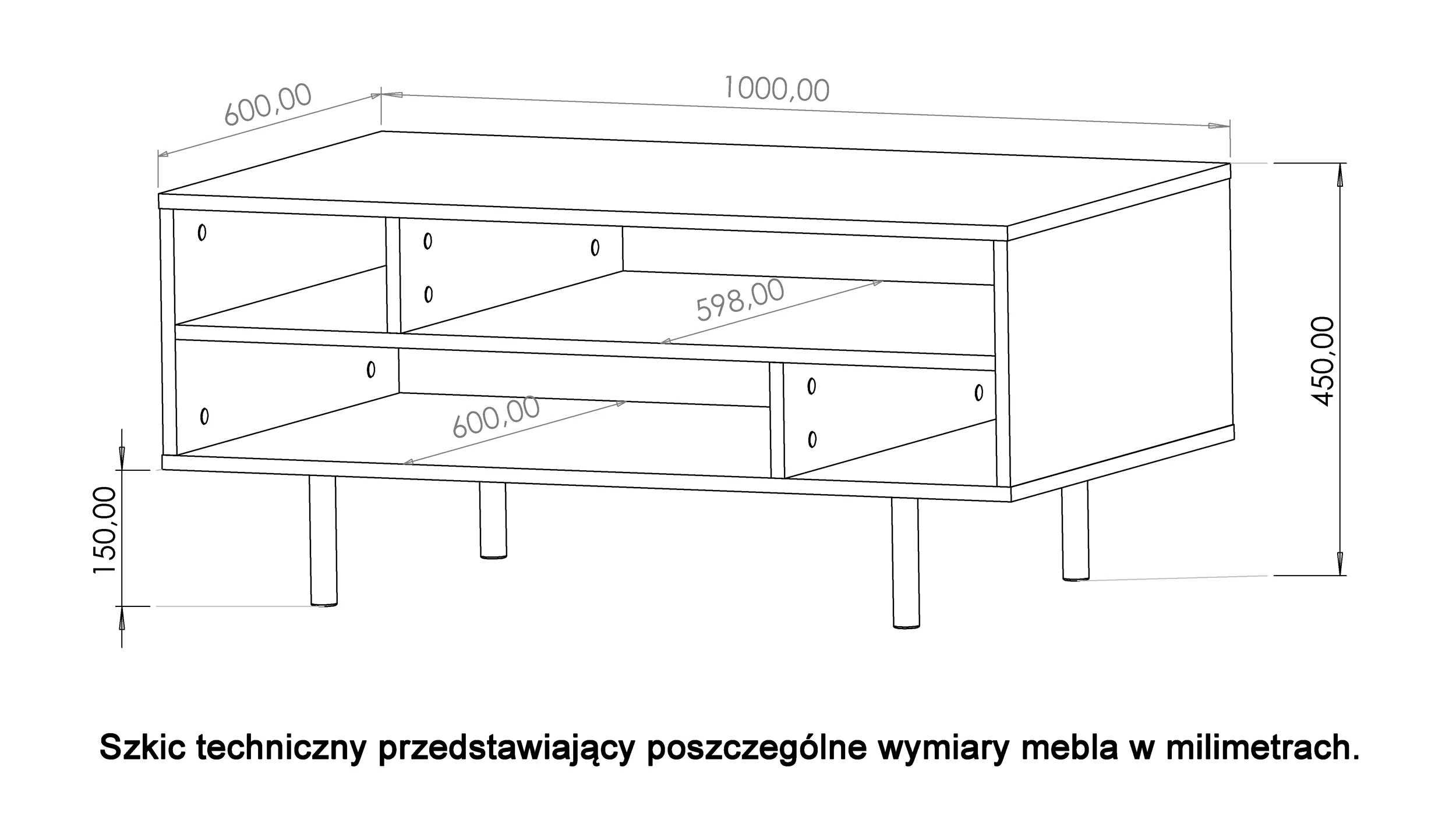 Ława kawowa Klazby 100x60 cm czarny mat - Image 5