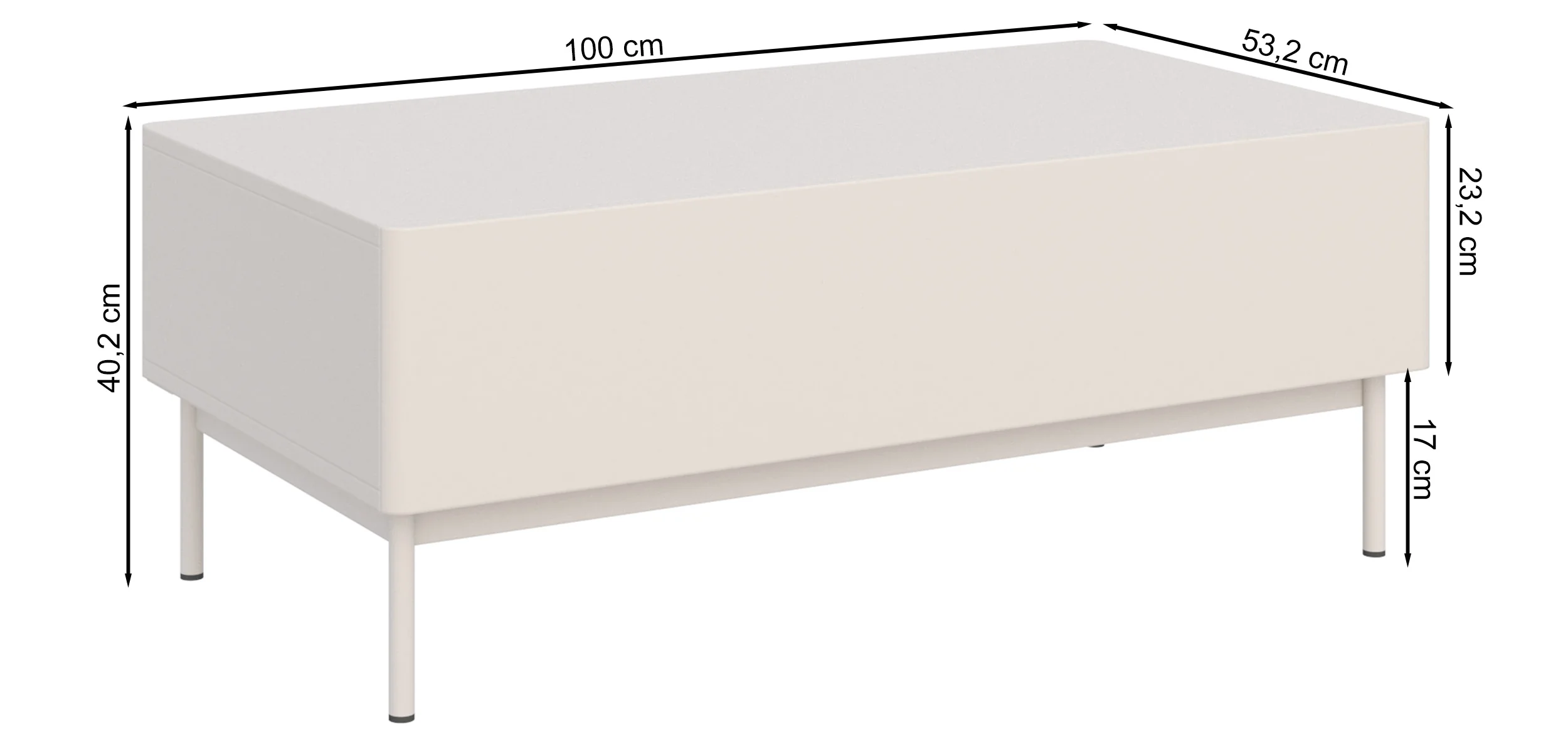 Ława kawowa Olio z dwiema klapami 100x53 cm kaszmir - Image 6