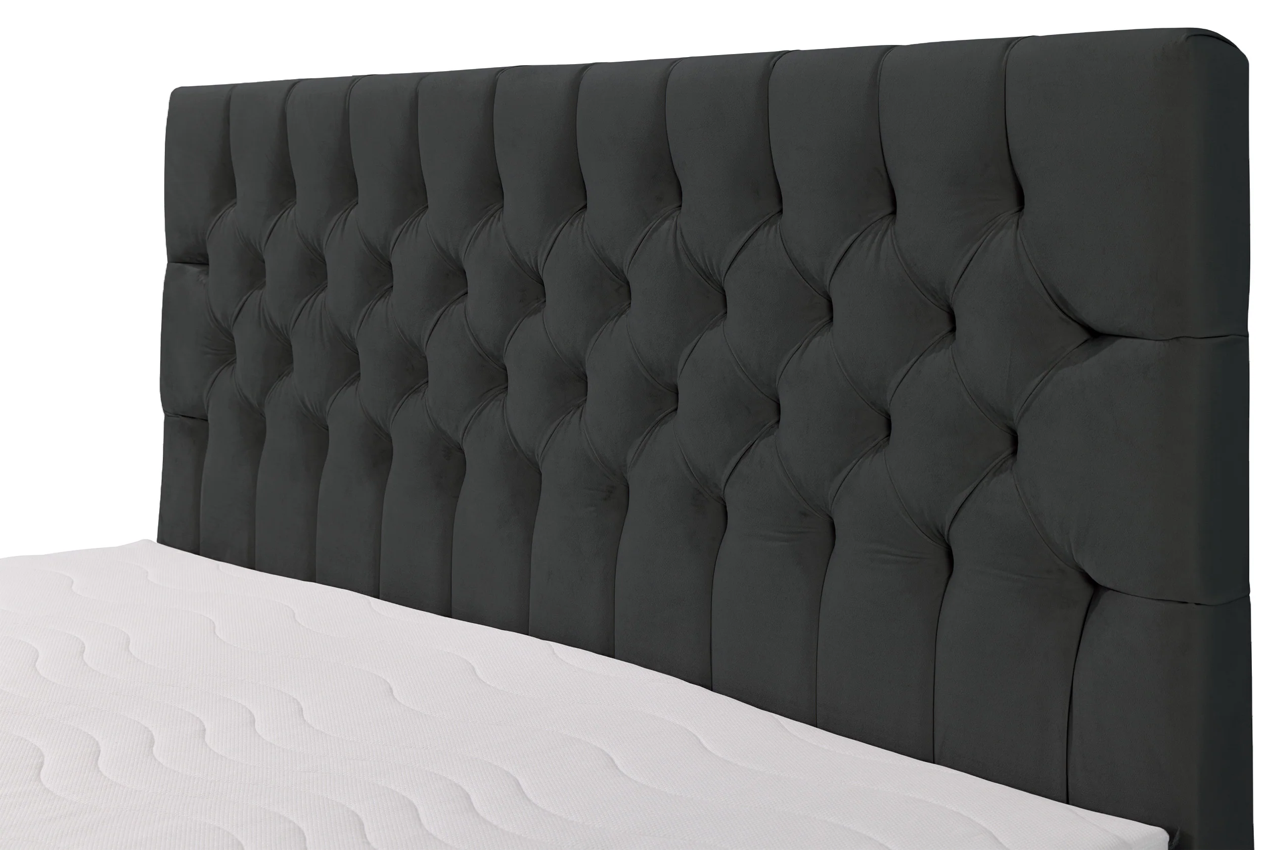 Łóżko kontynentalne 160x200 cm Daissy z pojemnikami i topperem ciemnoszare welur - Image 4