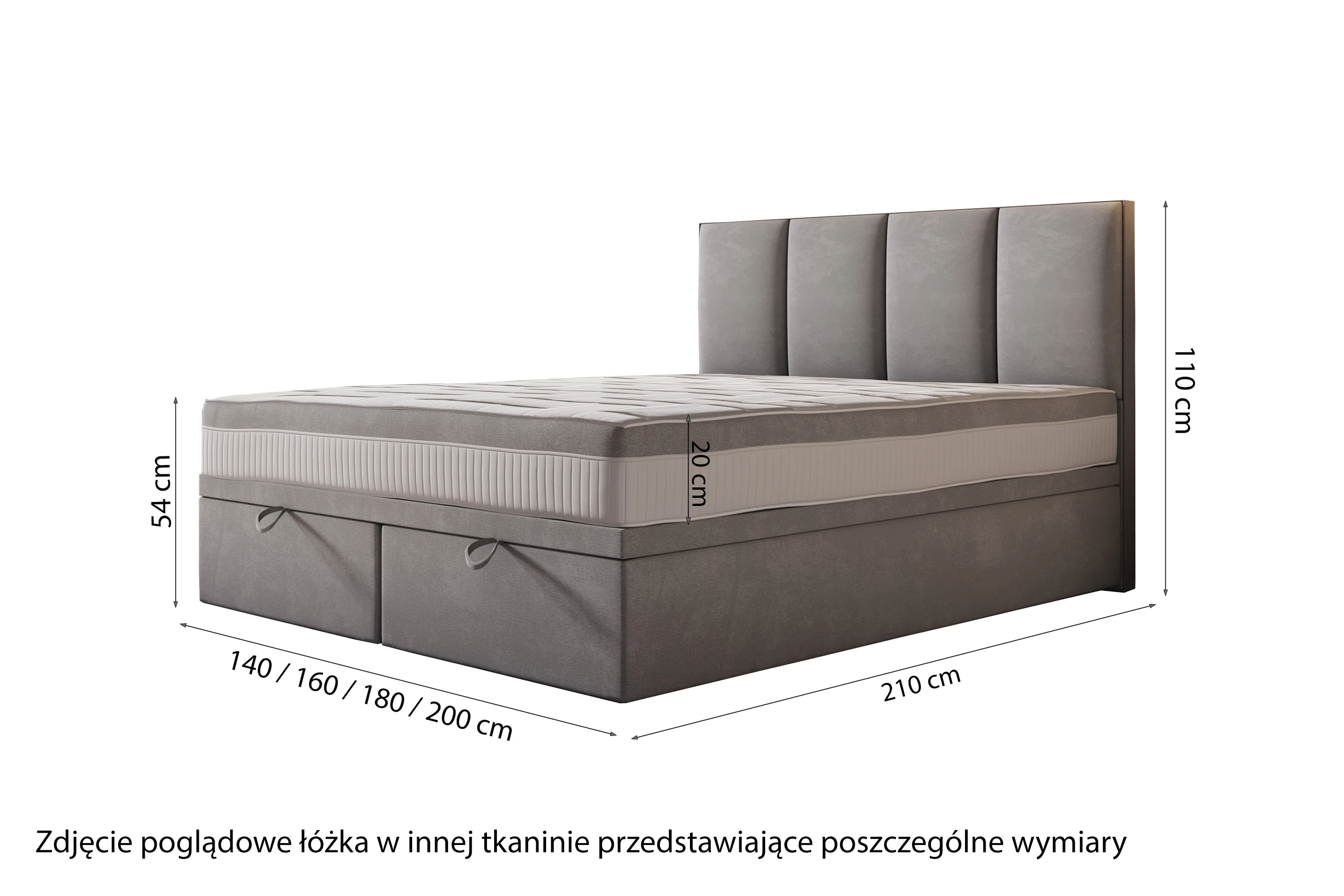 Łóżko kontynentalne 160x200 cm Mercatale z pojemnikami zielony welur - Image 6