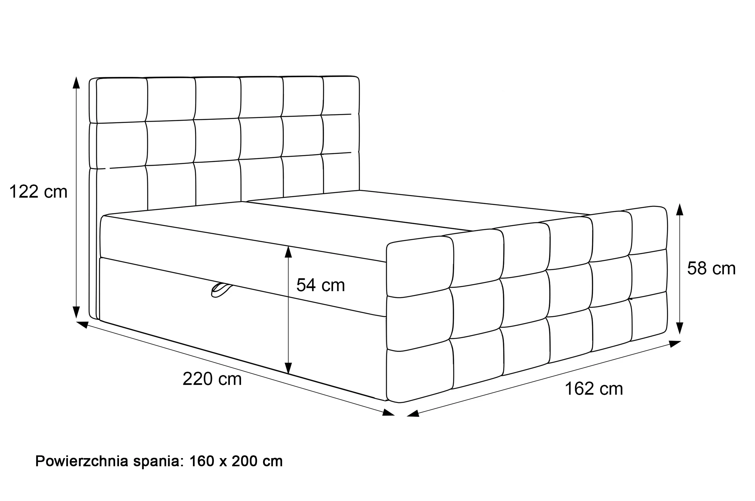 Łóżko kontynentalne 160x200 cm Padwa z pojemnikami i topperem ciemnobeżowe welur - Image 5