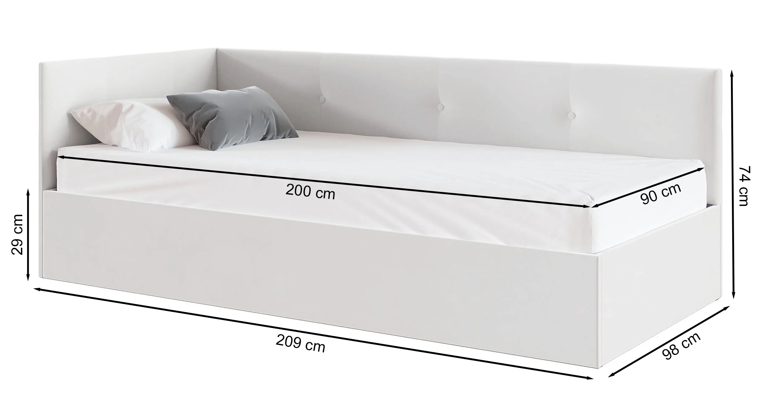 Łóżko młodzieżowe 90x200 cm Pixxel uniwersalne stelaż metalowy butelkowa zieleń welur - Image 7