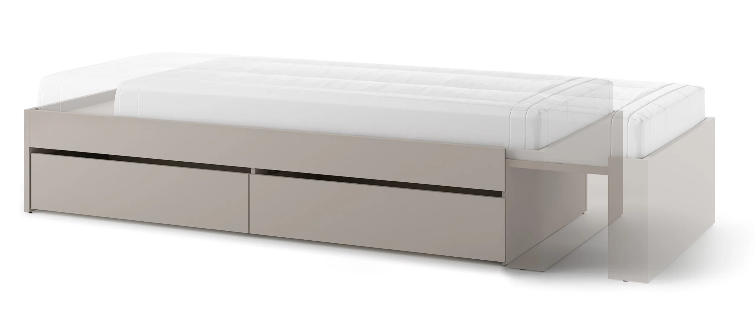 Łóżko młodzieżowe rozsuwane Woow z dwiema szufladami 205-248 cm clay grey - Image 8