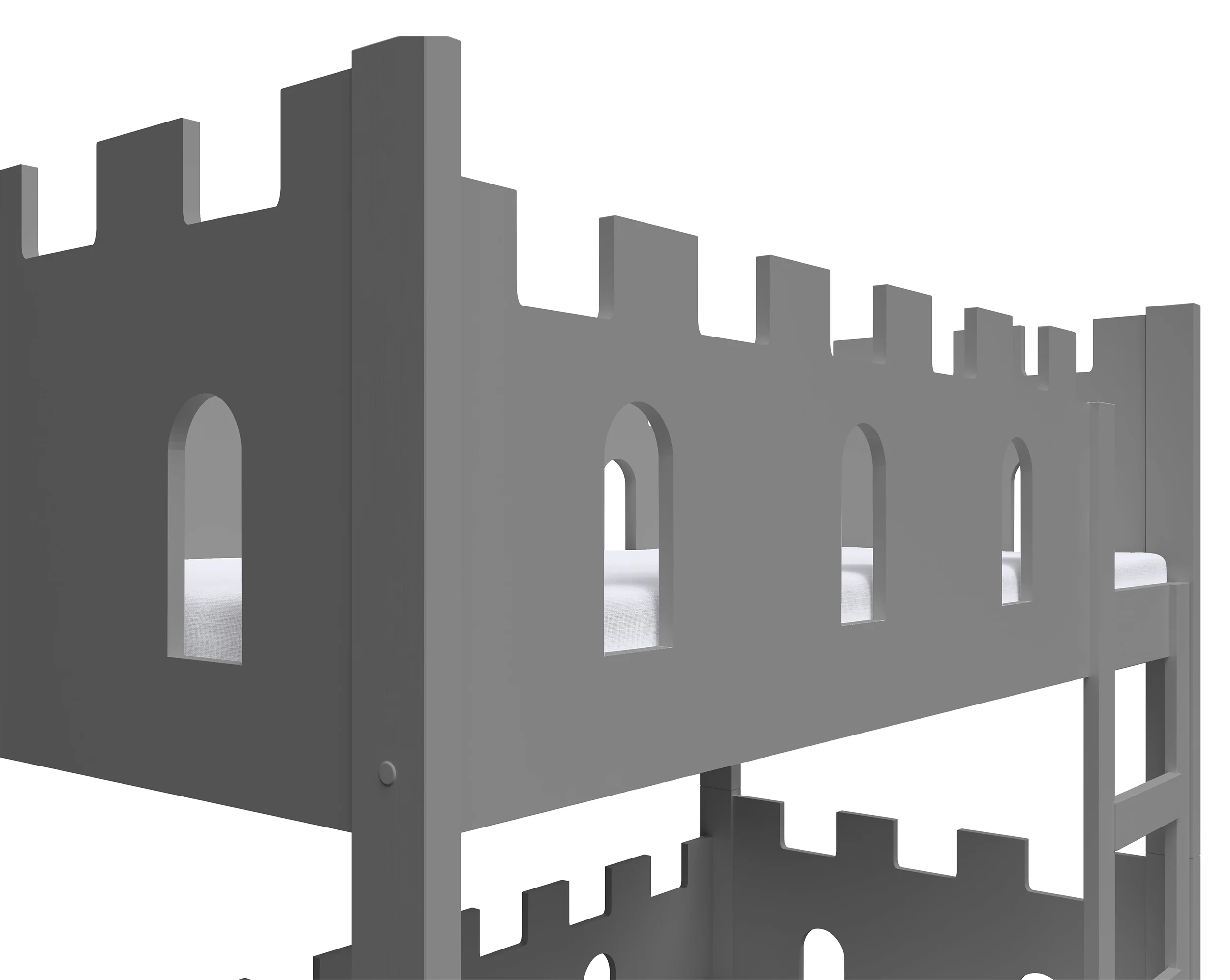 Łóżko piętrowe 75x180 cm Castelo z materacami i szufladami szary - Image 6