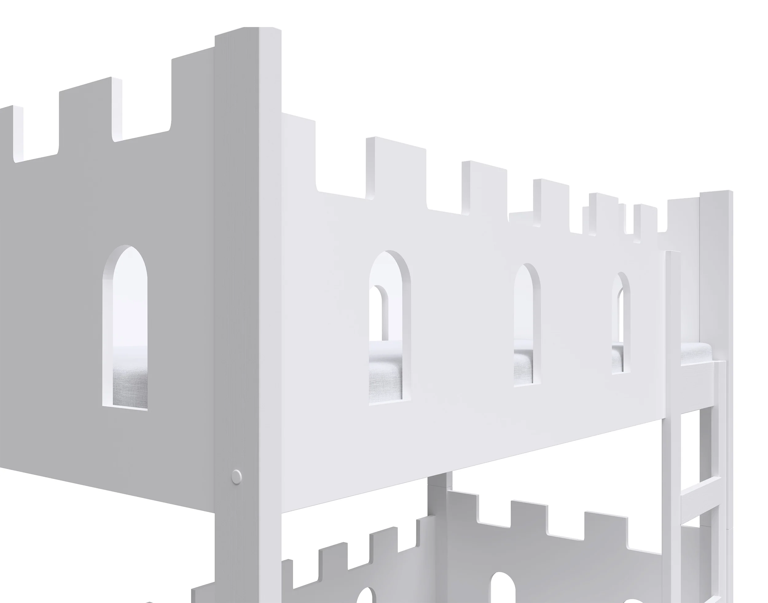 Łóżko piętrowe 75x180 cm Castelo z szufladami biały - Image 6