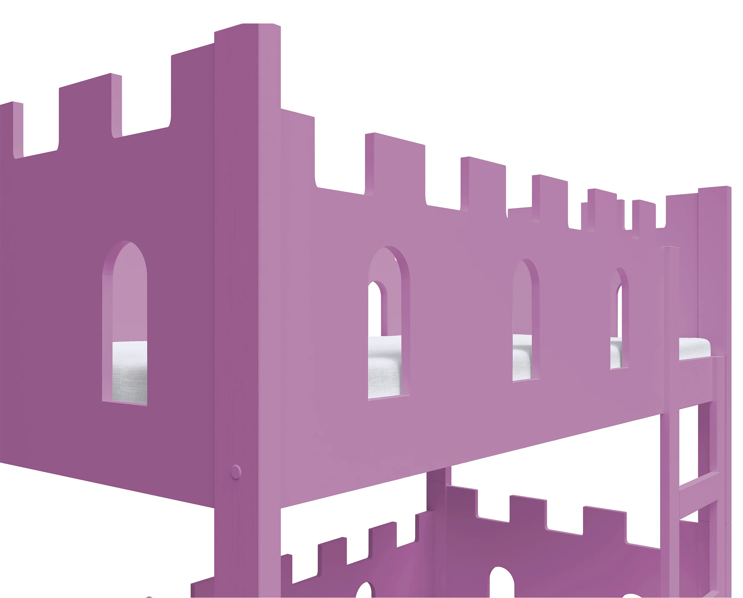 Łóżko piętrowe 75x180 cm Castelo z szufladami różowy - Image 6