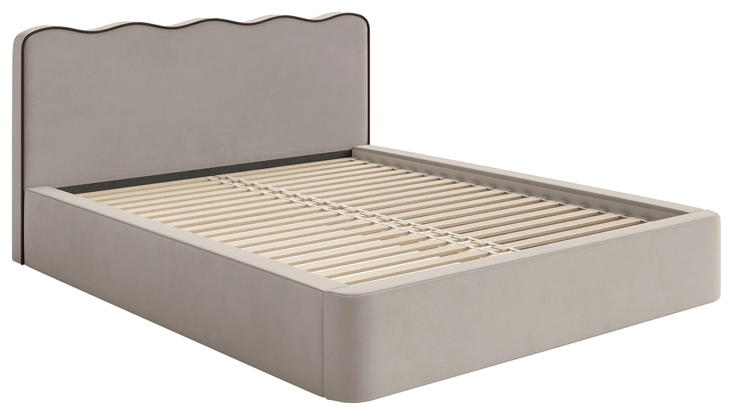Łóżko tapicerowane 160x200 cm Duney beżowe welur - Image 8