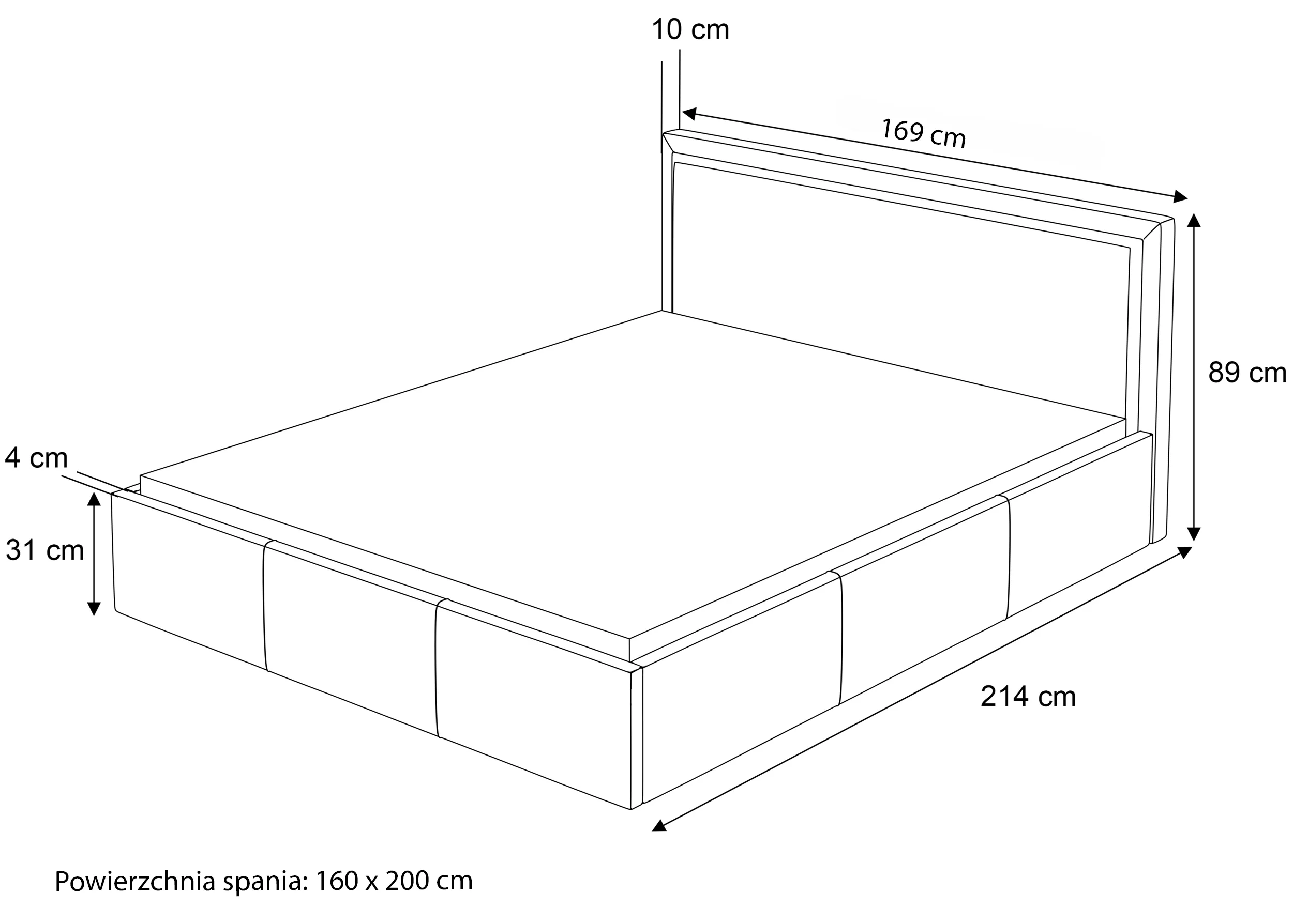 Łóżko tapicerowane 160x200 cm Soave z pojemnikiem i metalowym stelażem granatowy welur - Image 6