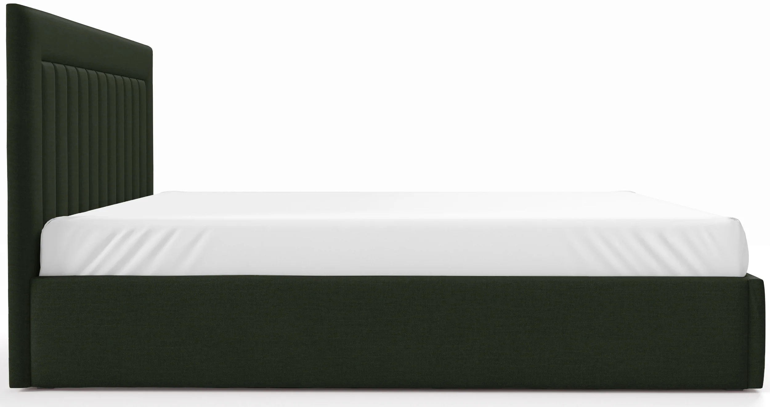 Łóżko tapicerowane 180x200 cm Averin z pojemnikiem ciemnozielone welur - Image 3