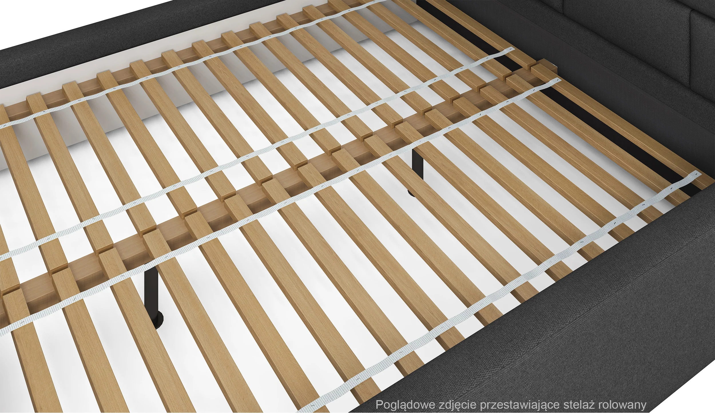 Łóżko tapicerowane 200x200 cm Walence beżowe welur hydrofobowy - Image 3