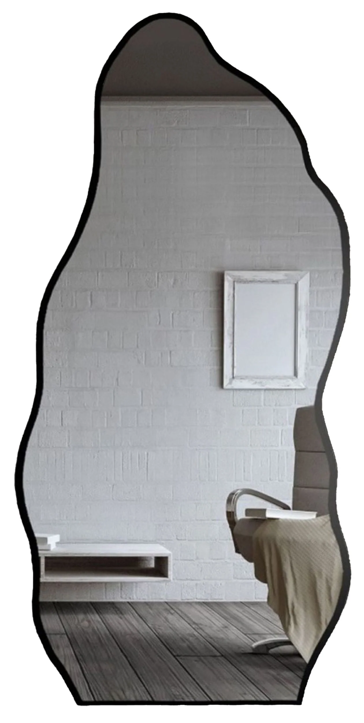 Lustro ścienne Auro 174x80 cm w czarnej ramie
