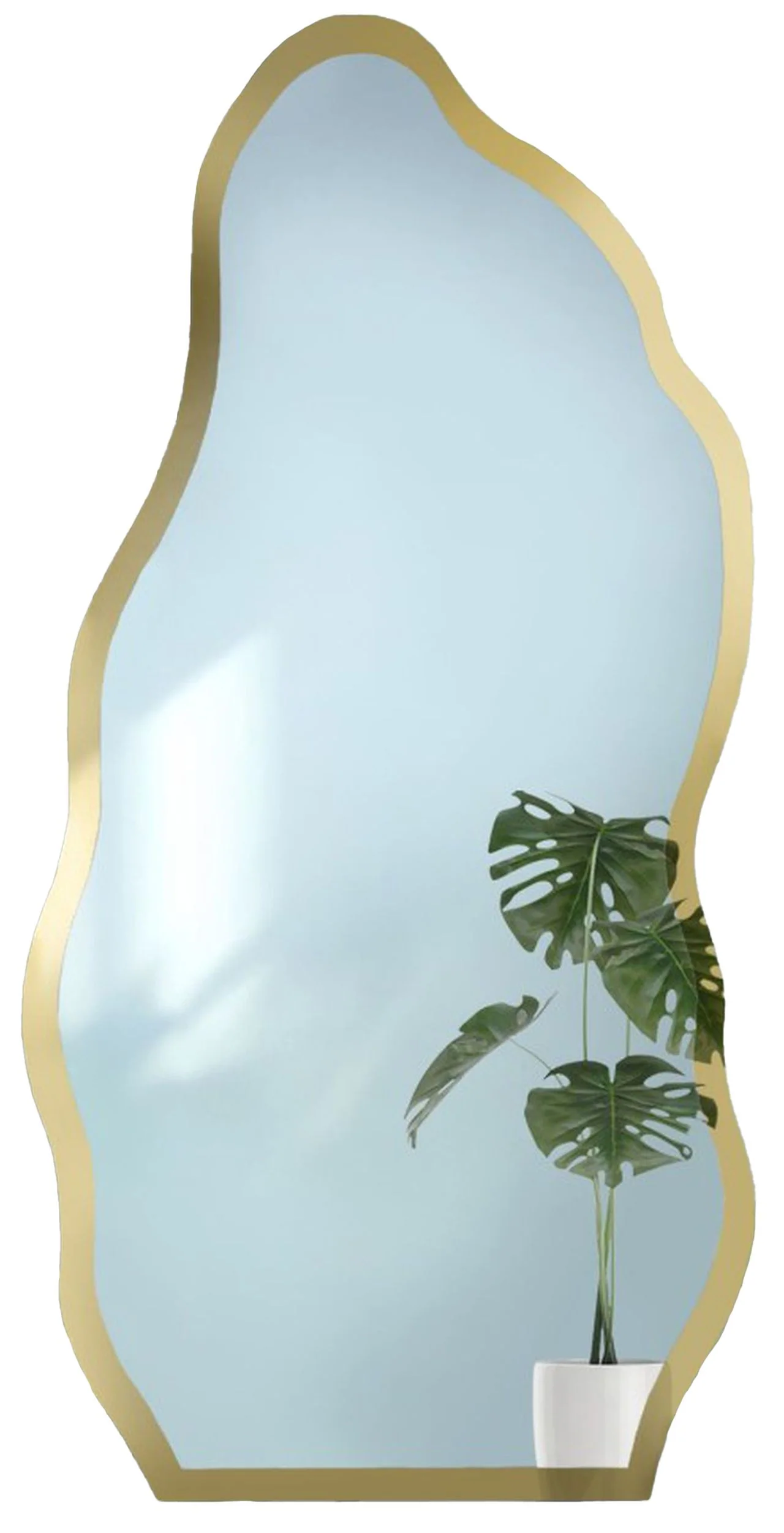 Lustro ścienne Auro 174x80 cm w ramie złoty połysk