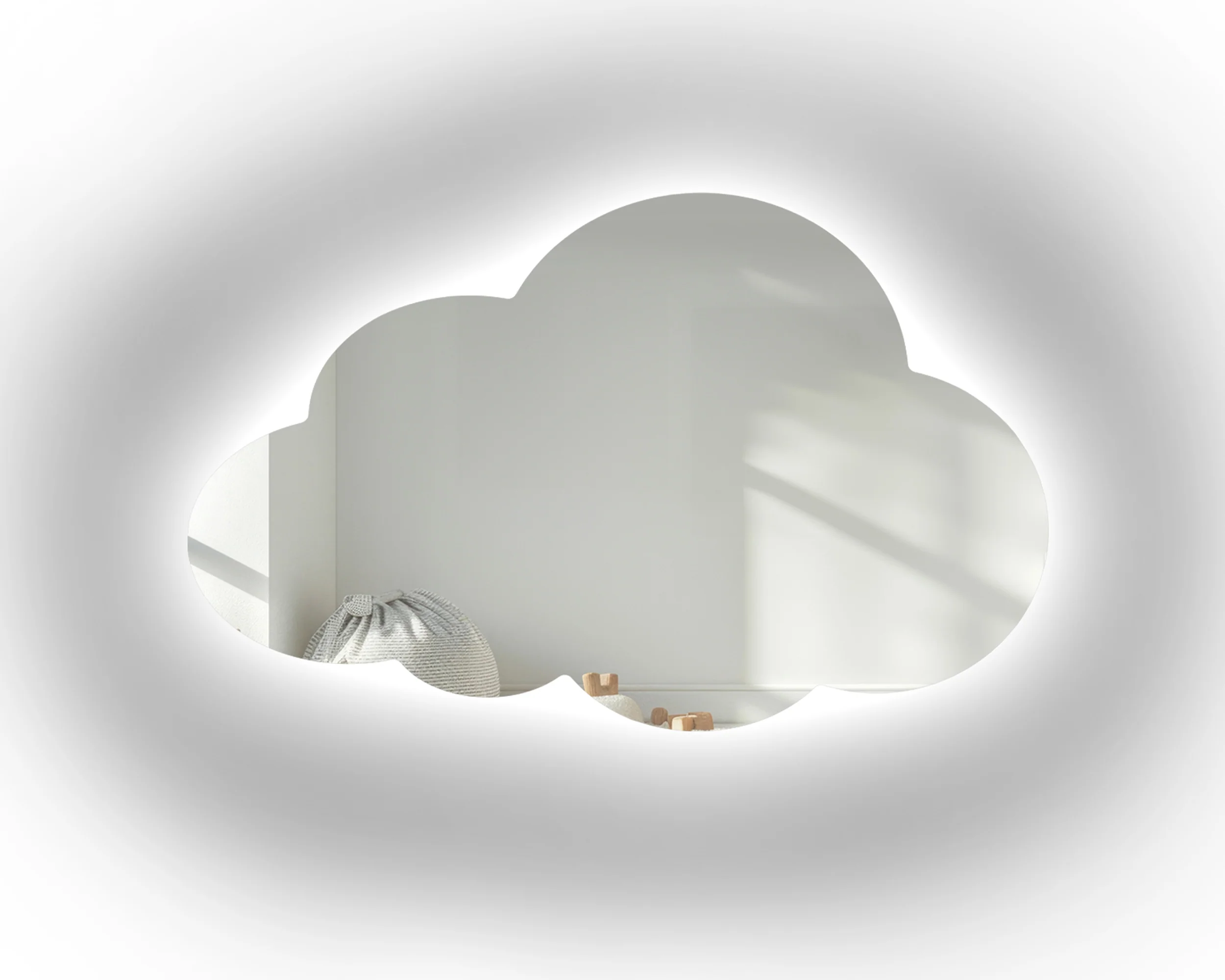 Lustro ścienne Cloud LED 80x50 cm w kształcie chmurki