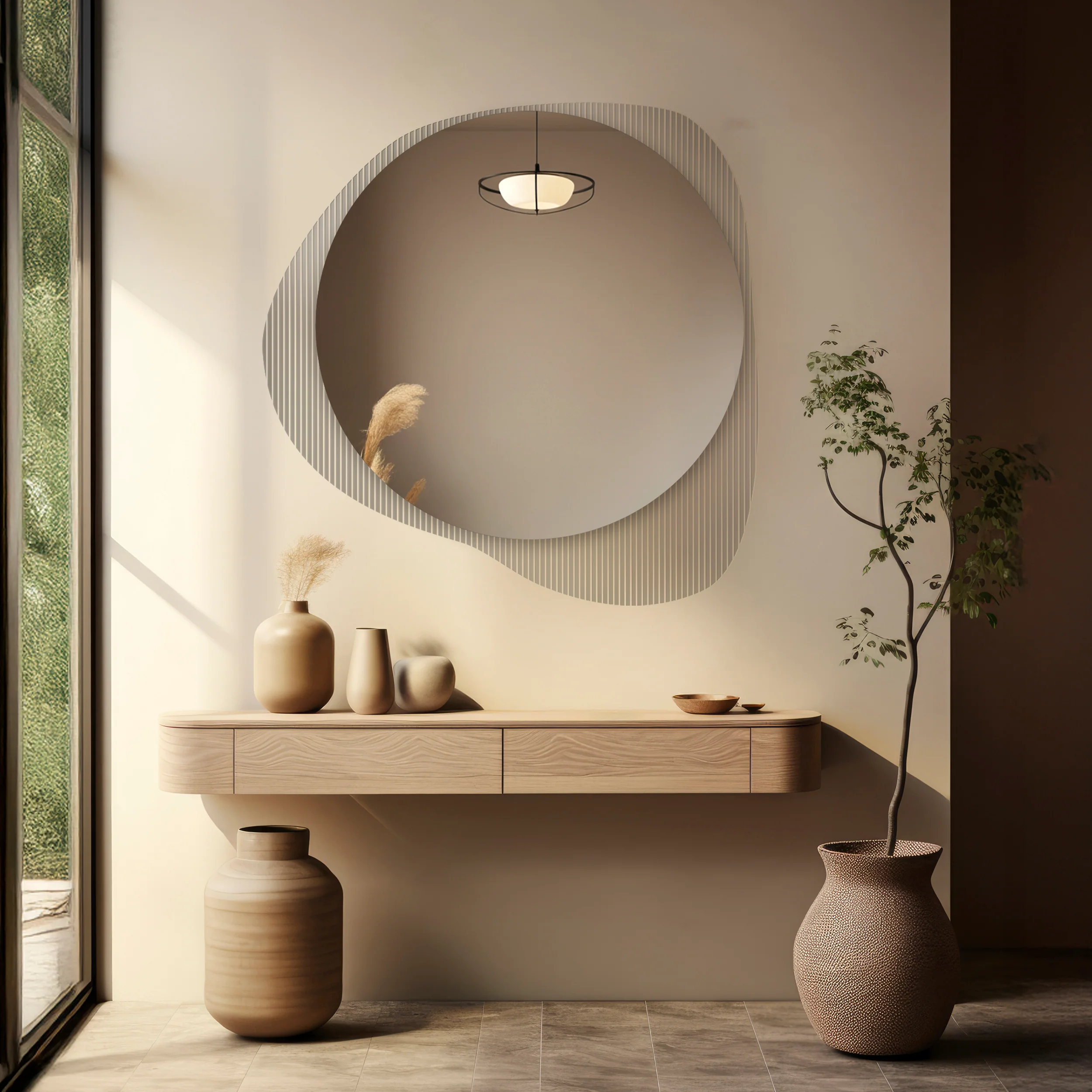 Lustro ścienne Elegra 60x61 cm na szkle ornamentowym - Image 2