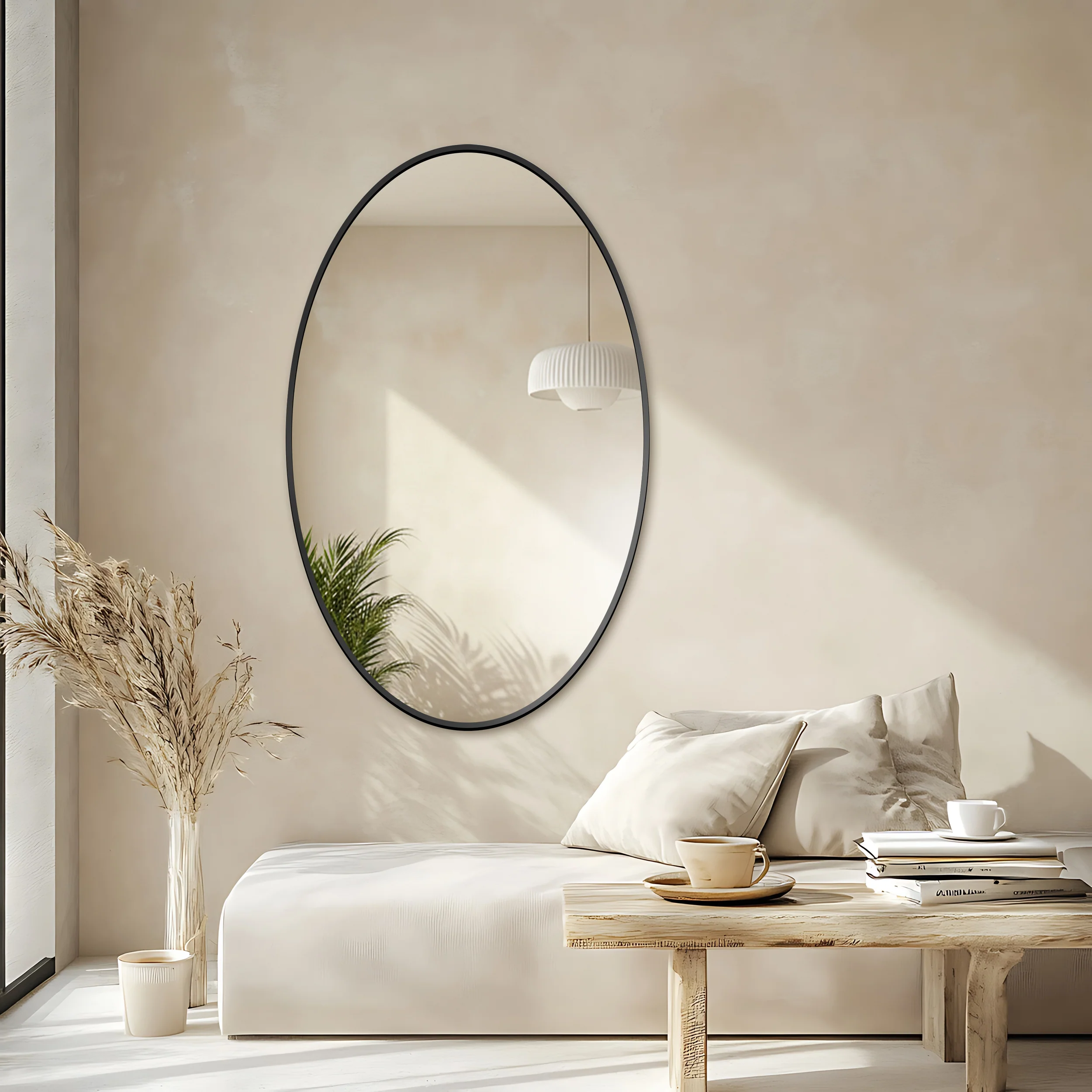 Lustro ścienne Eliza 40x80 cm w czarnej ramie slim - Image 2