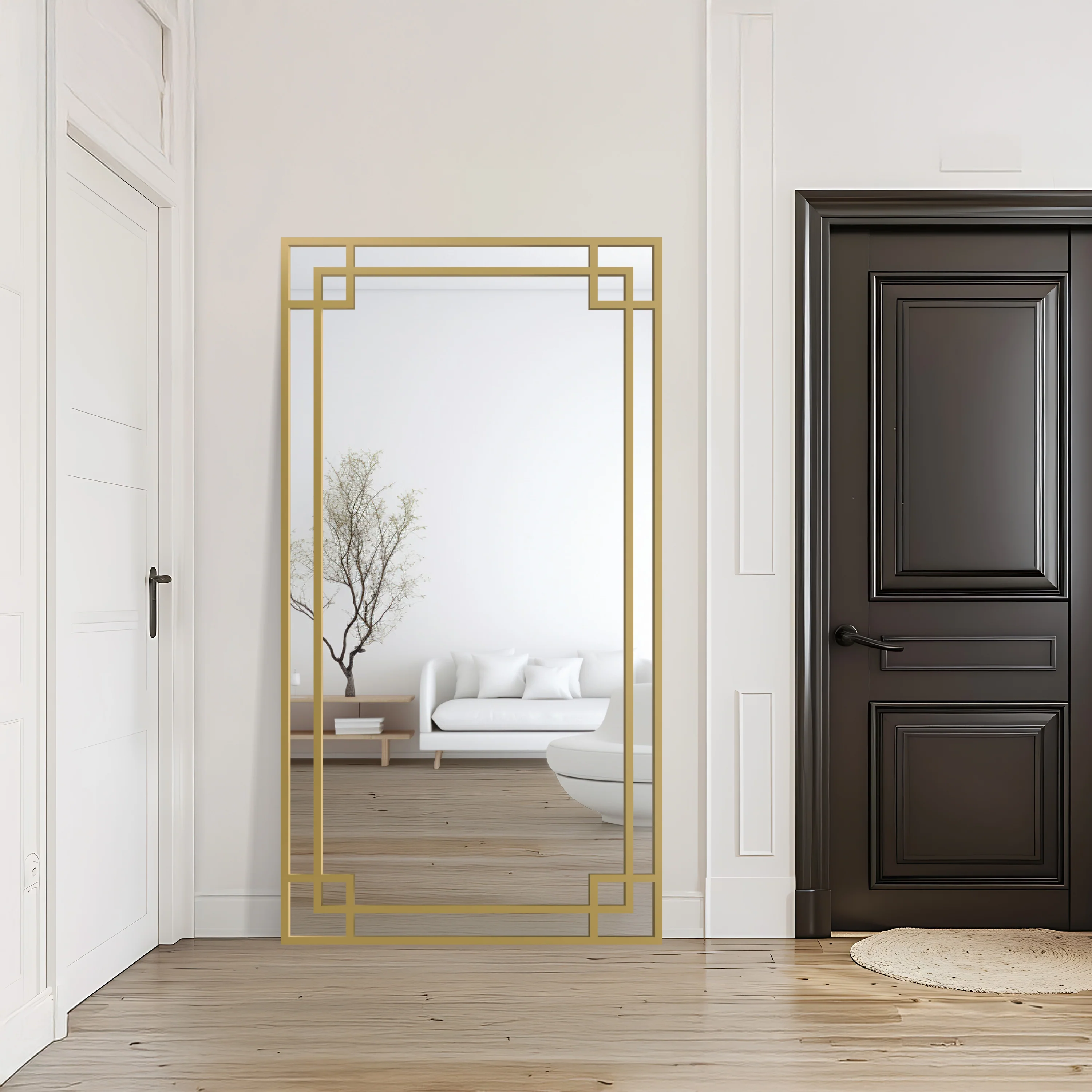 Lustro ścienne Gabriela 120x60 cm w złotej ramie - Image 3
