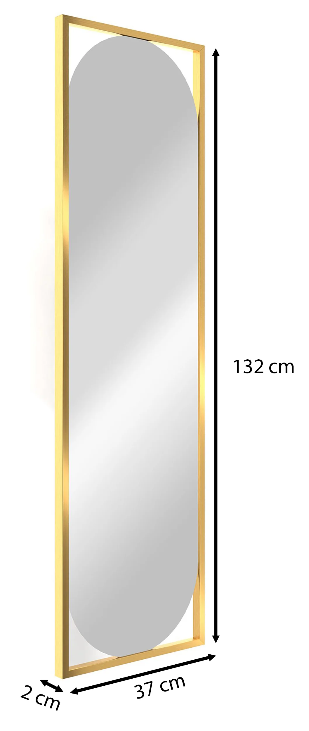 Lustro ścienne Thelmen 132x37 cm w złotej ramie - Image 7