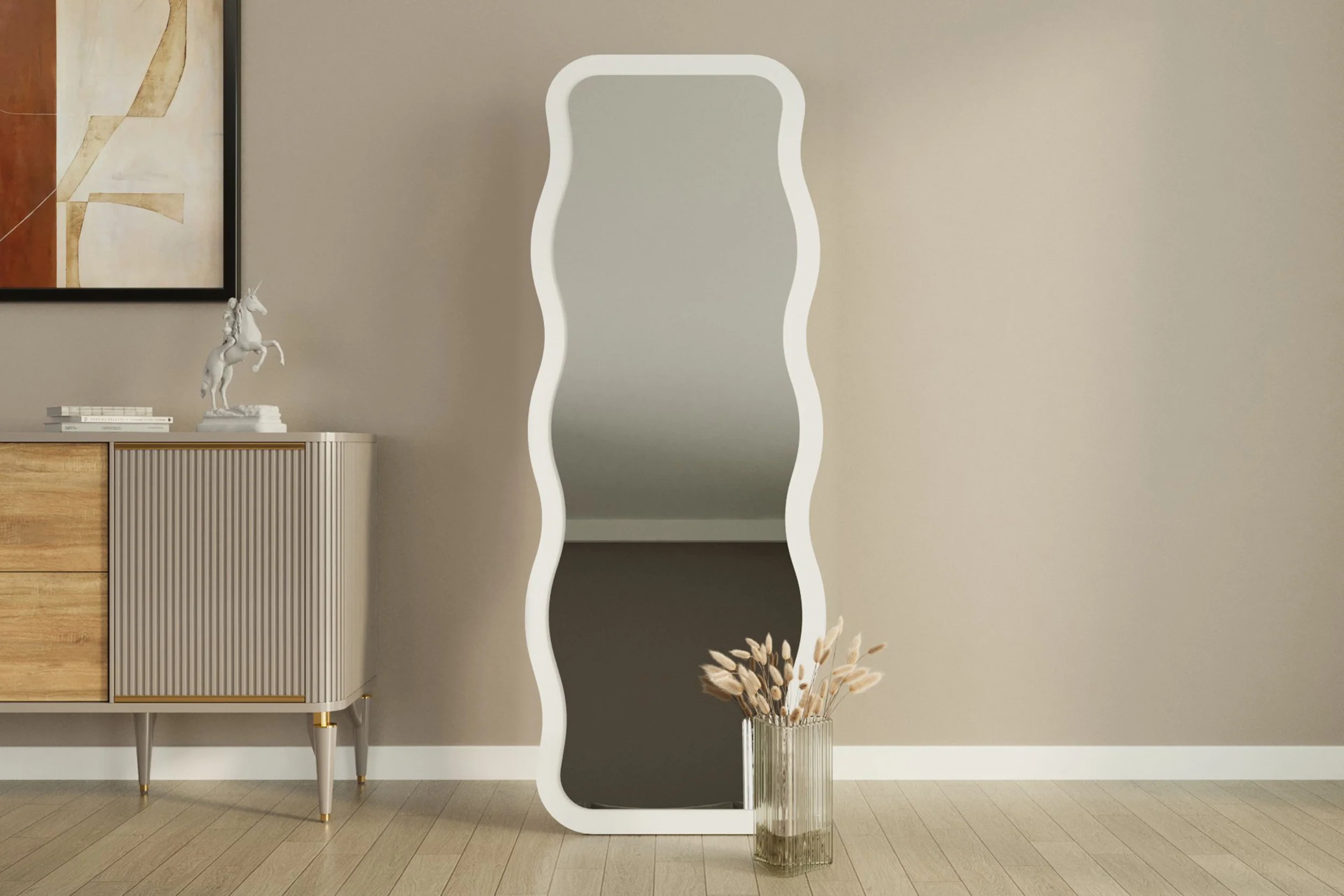 Lustro stojące Aror 160x50 cm w białej ramie - Image 3