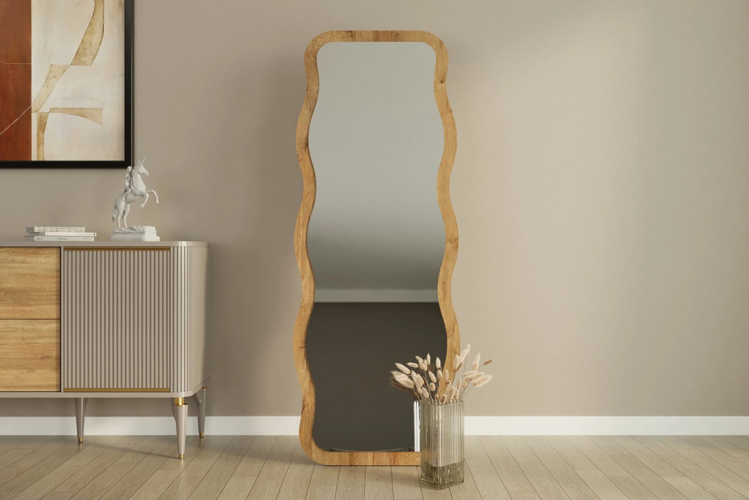 Lustro stojące Aror 160x50 cm w brązowej ramie - Image 3