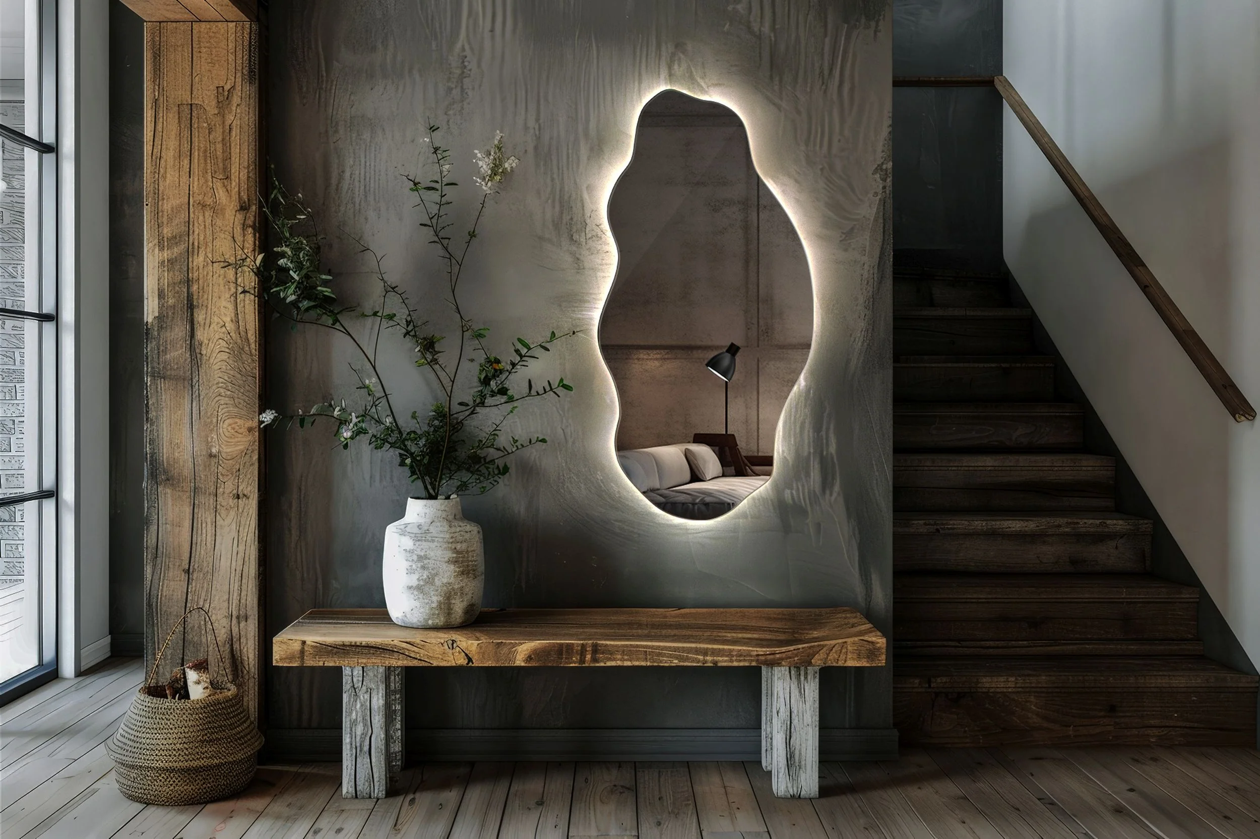 Lustro wiszące Museve z podświetleniem LED 90x45 cm - Image 6