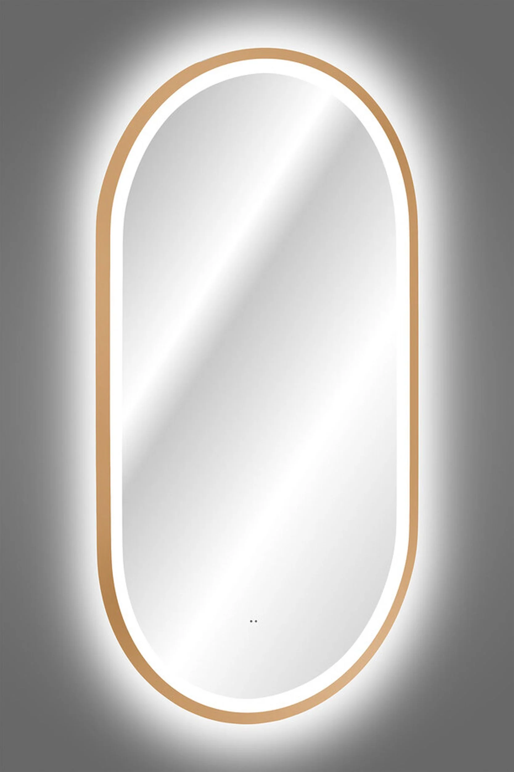 Lustro z oświetleniem LED Olimmi 90x50 cm w złotej ramie - Image 6