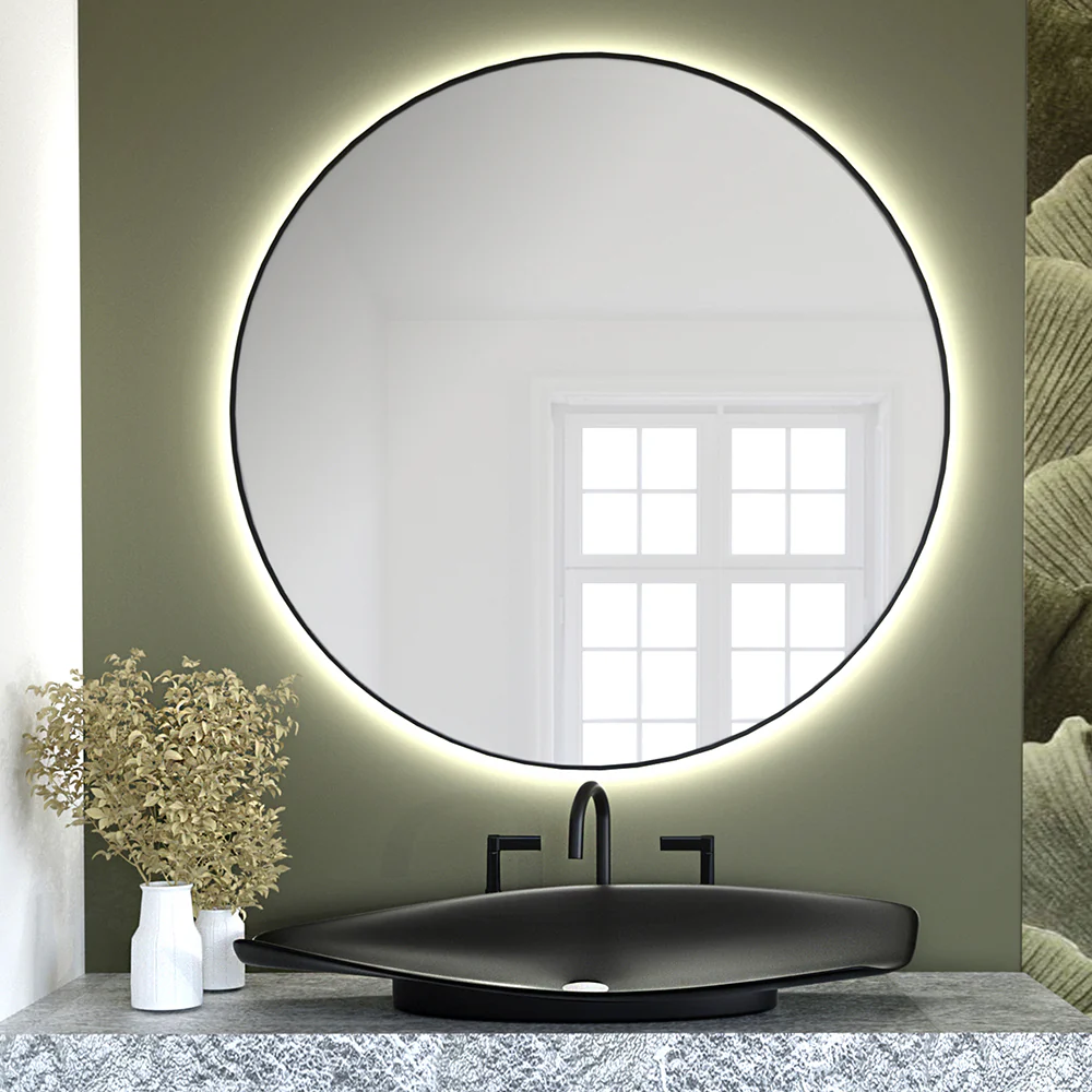 Lustro z podświetleniem led Bright Premium średnica 100 cm czarne/ neutralna barwa światła - Image 3