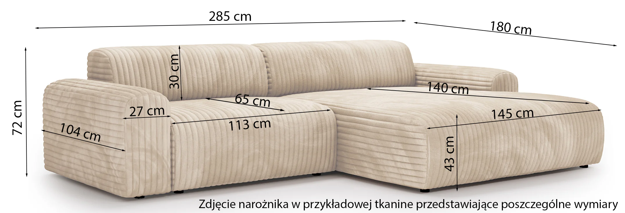 Narożnik Bervel L-kształtny granatowy plusz lewostronny - Image 6