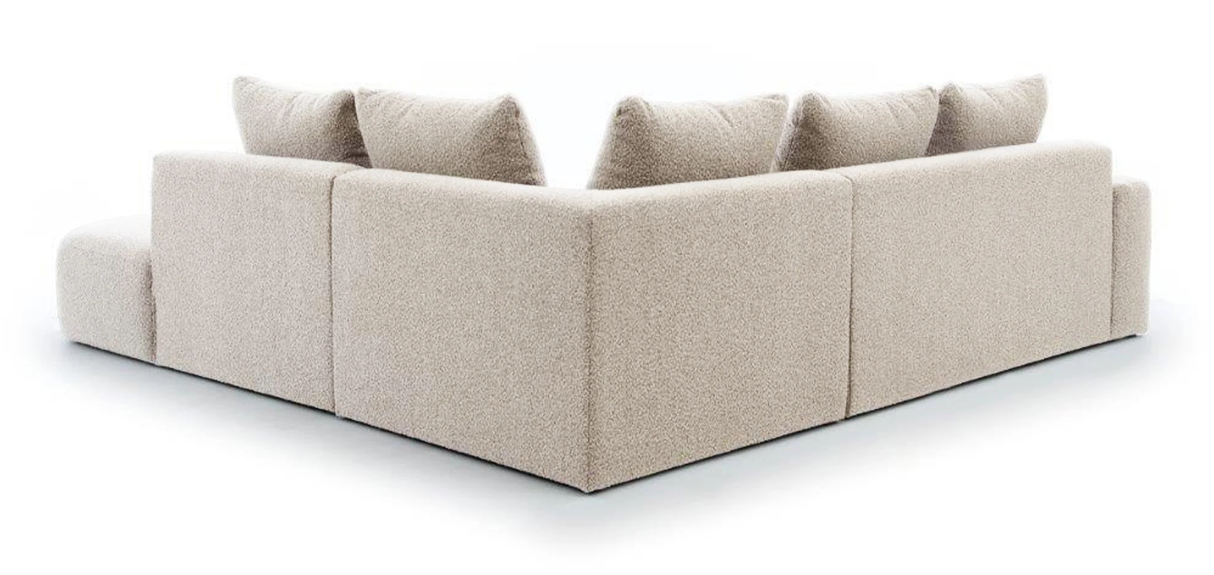 Narożnik modułowy Castellina L-kształtny 255 cm większy beżowy w tkaninie boucle prawostronny - Image 3