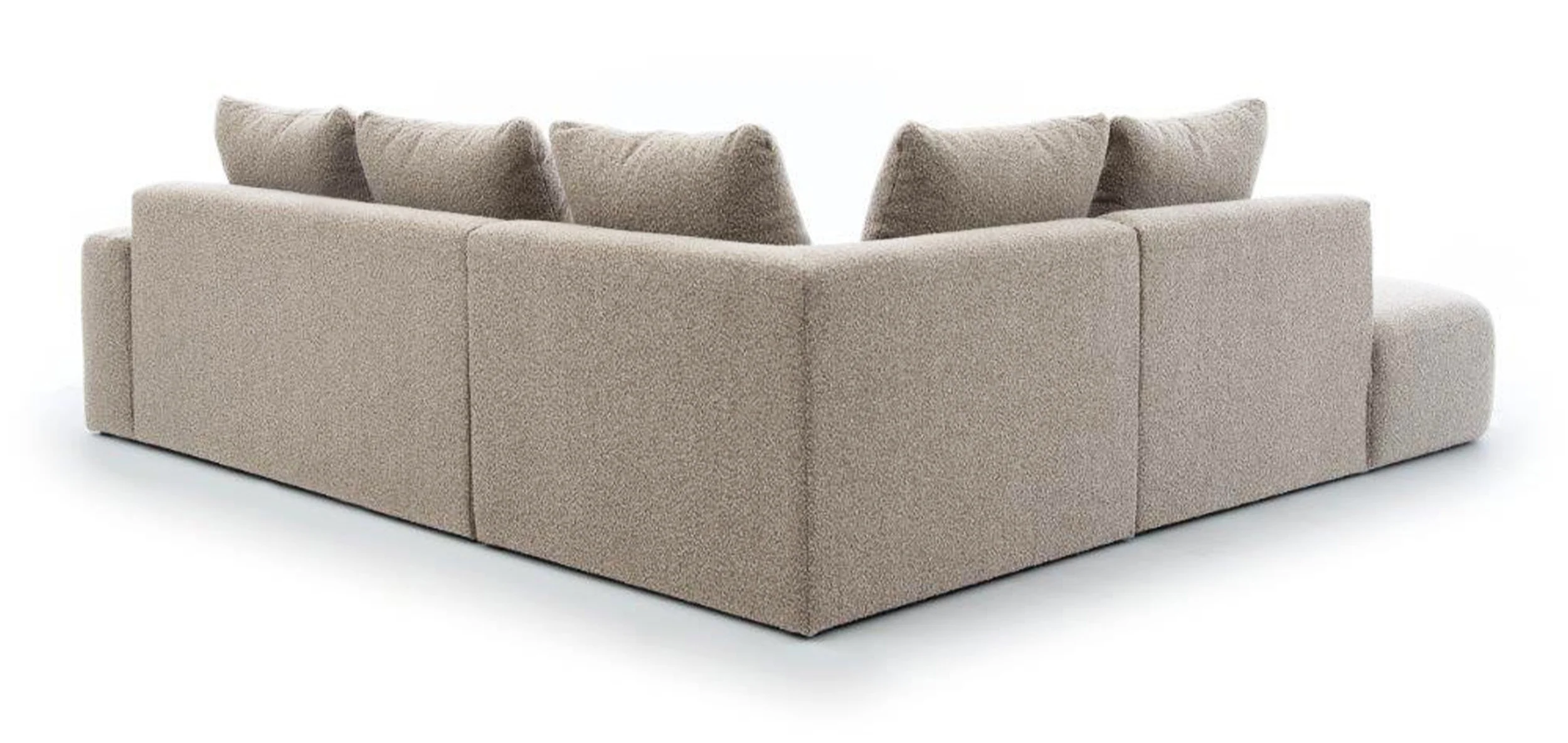 Narożnik modułowy Castellina L-kształtny 255 cm większy ciemnobeżowy w tkaninie boucle lewostronny - Image 3