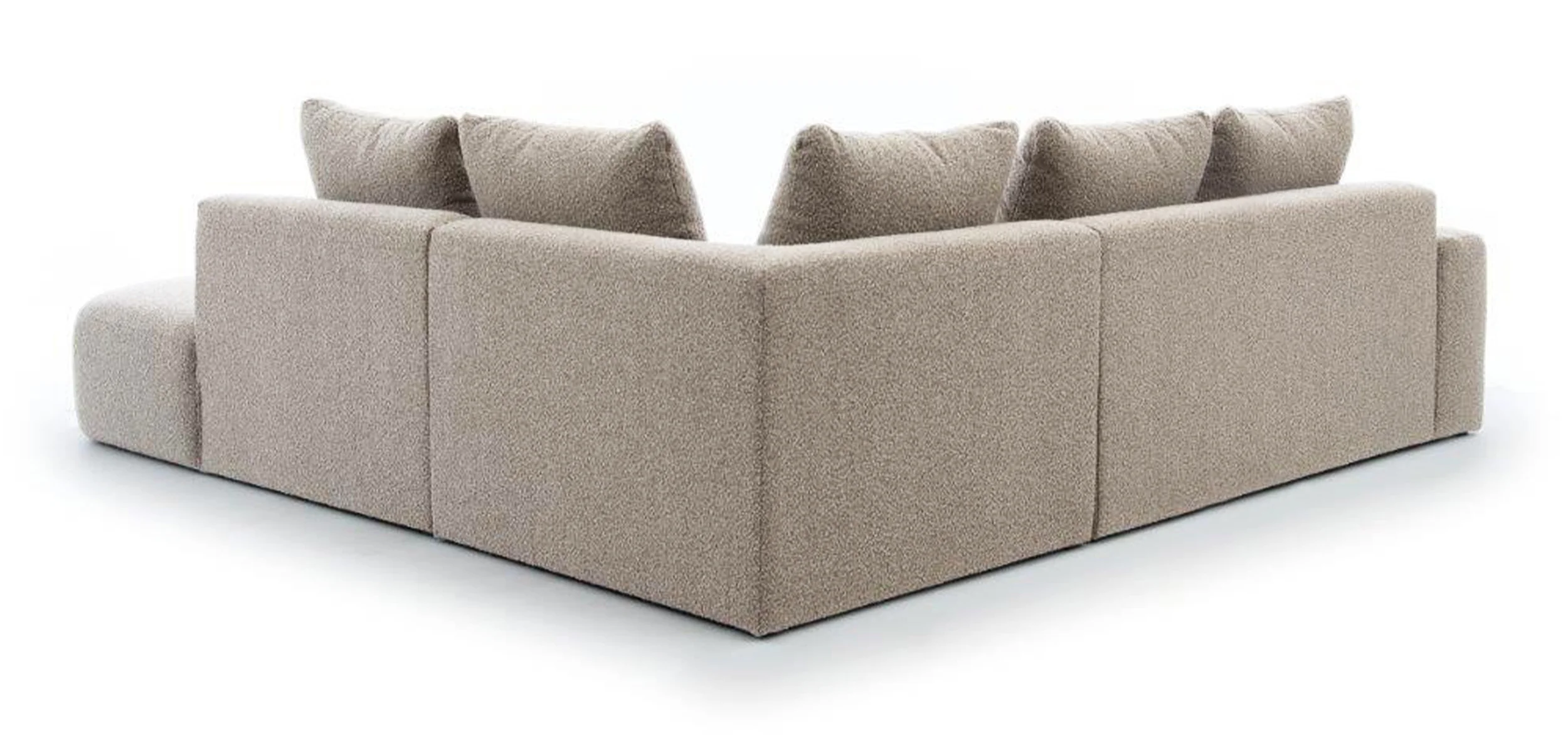 Narożnik modułowy Castellina L-kształtny 255 cm większy ciemnobeżowy w tkaninie boucle prawostronny - Image 3