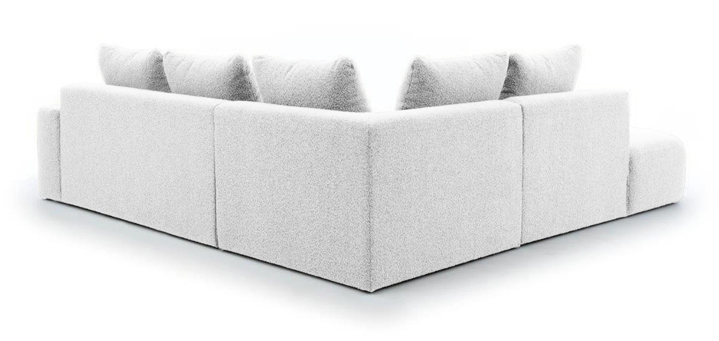 Narożnik modułowy Castellina L-kształtny 255 cm większy jasnoszary w tkaninie boucle lewostronny - Image 3