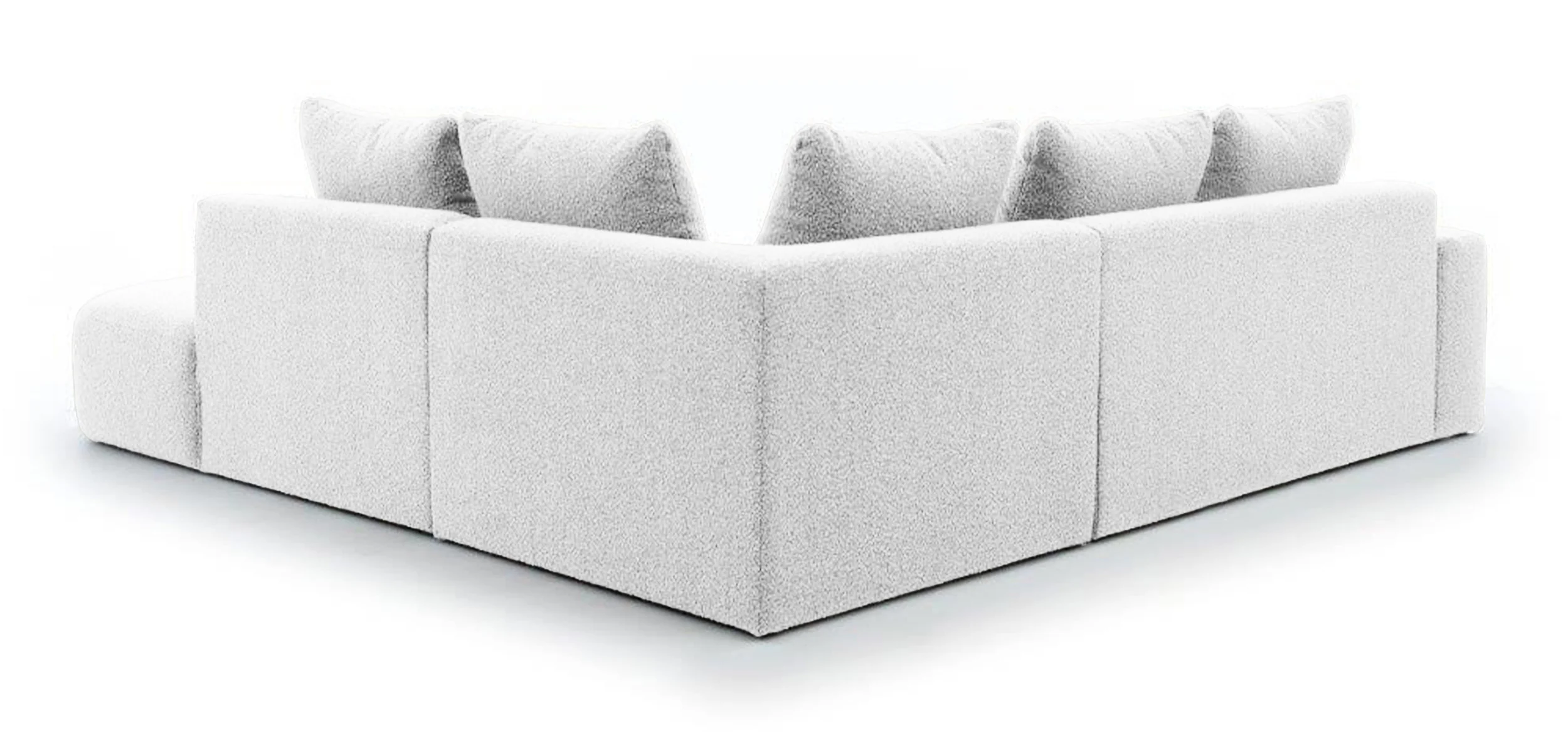Narożnik modułowy Castellina L-kształtny 255 cm większy jasnoszary w tkaninie boucle prawostronny - Image 3