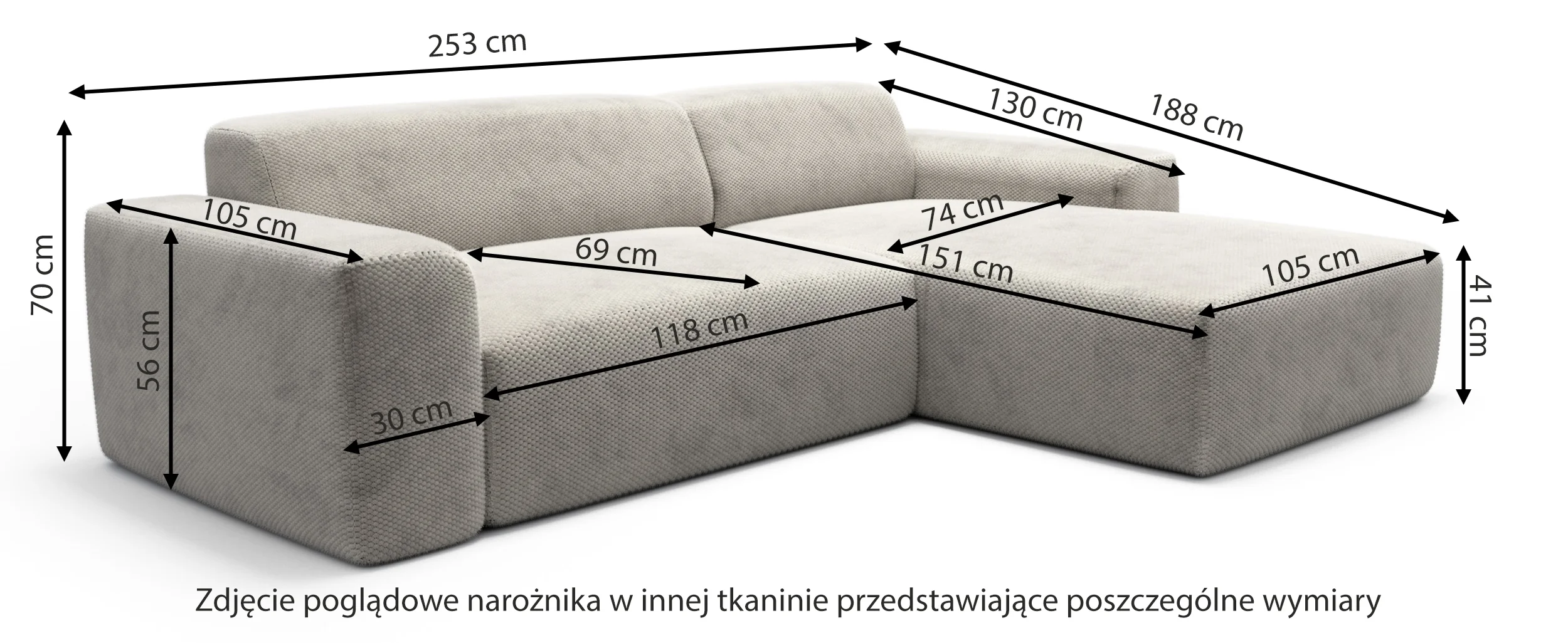 Narożnik modułowy Terrafino L-kształtny zielony w tkaninie hydrofobowej lewostronny - Image 3