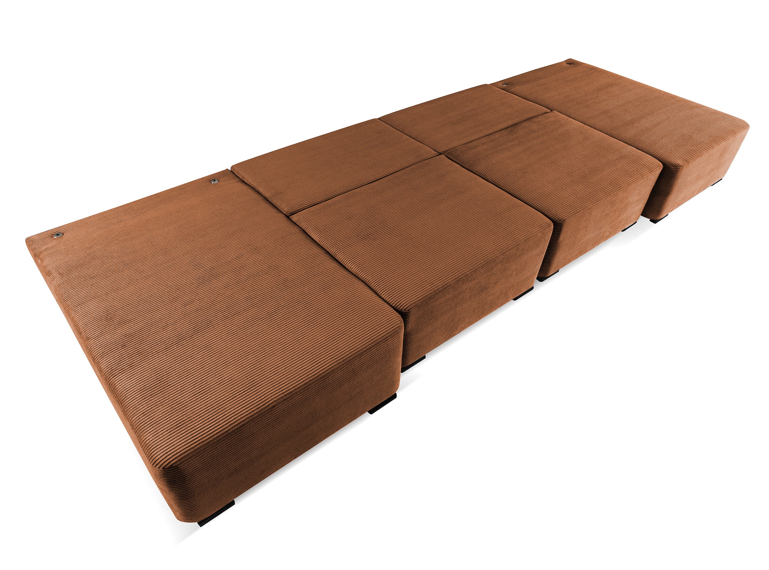 Narożnik z funkcją spania Moduliano U-kształtny duży z pojemnikiem uniwersalny miedziany sztruks - Image 6