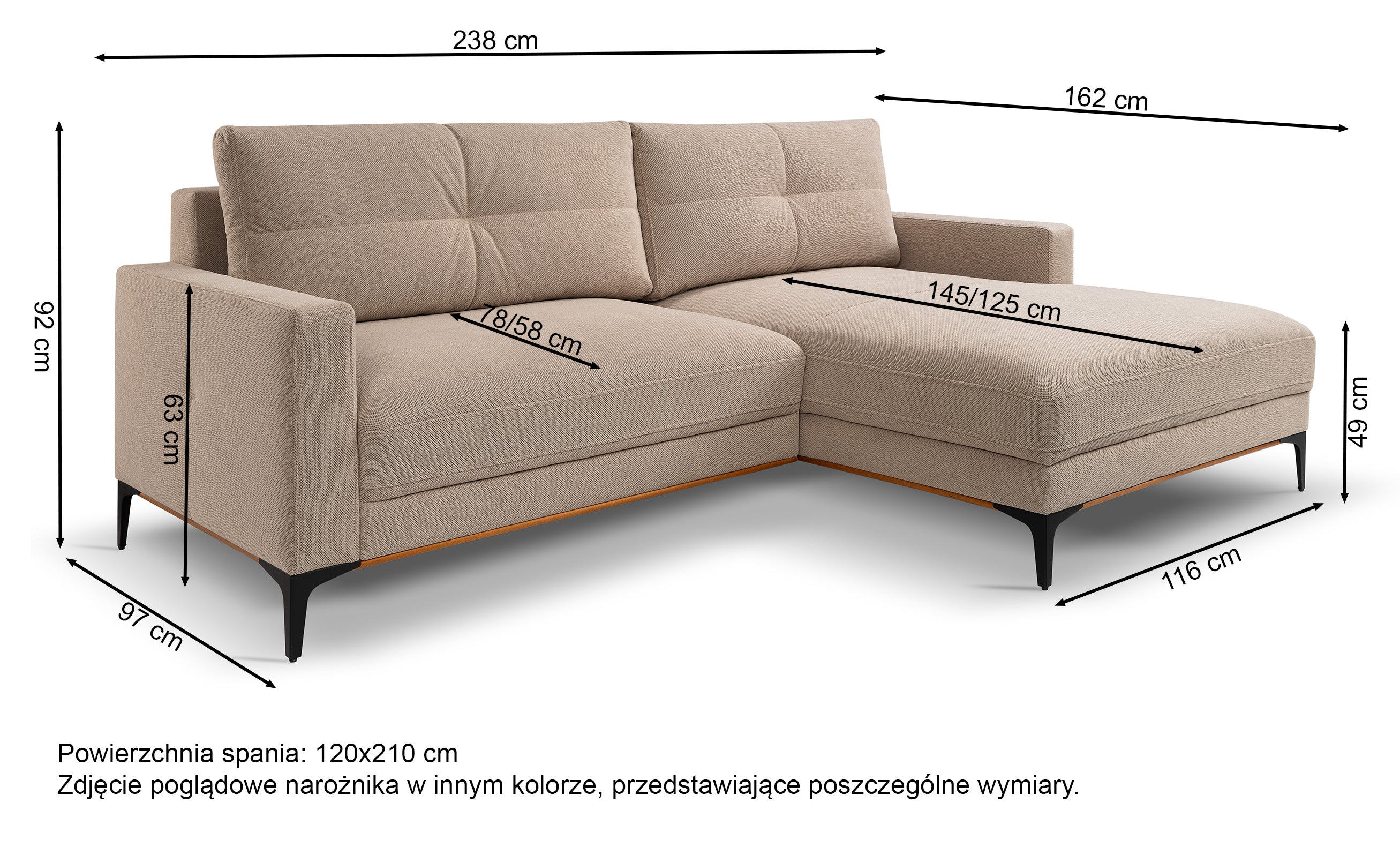 Narożnik z funkcją spania Sabbino L-kształtny z pojemnikiem niebieskoszary szenil hydrofobowy prawostronny - Image 5