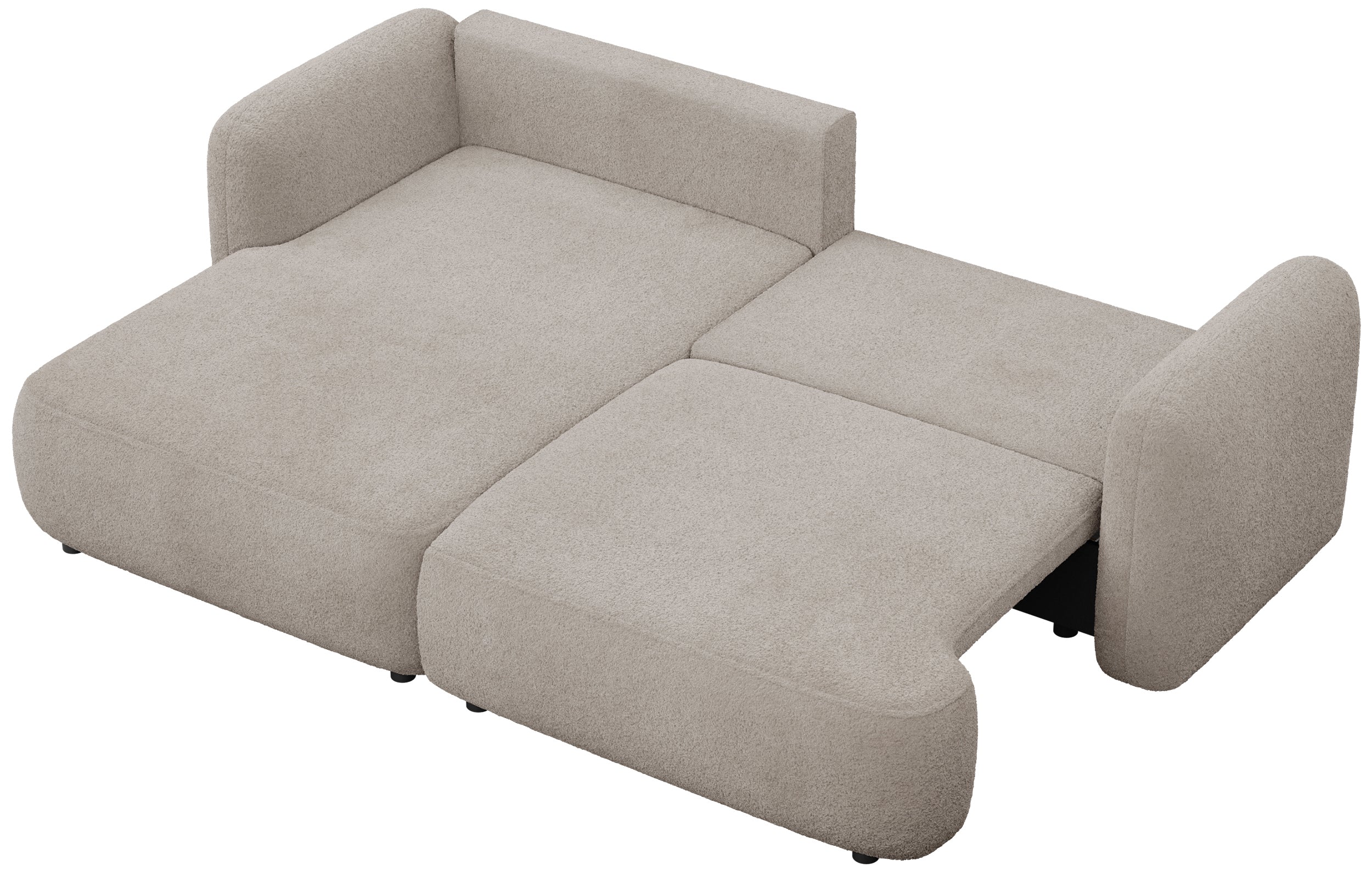Narożnik z funkcją spania Tvoya L-kształtny lewostronny szarobeżowy boucle - Image 11