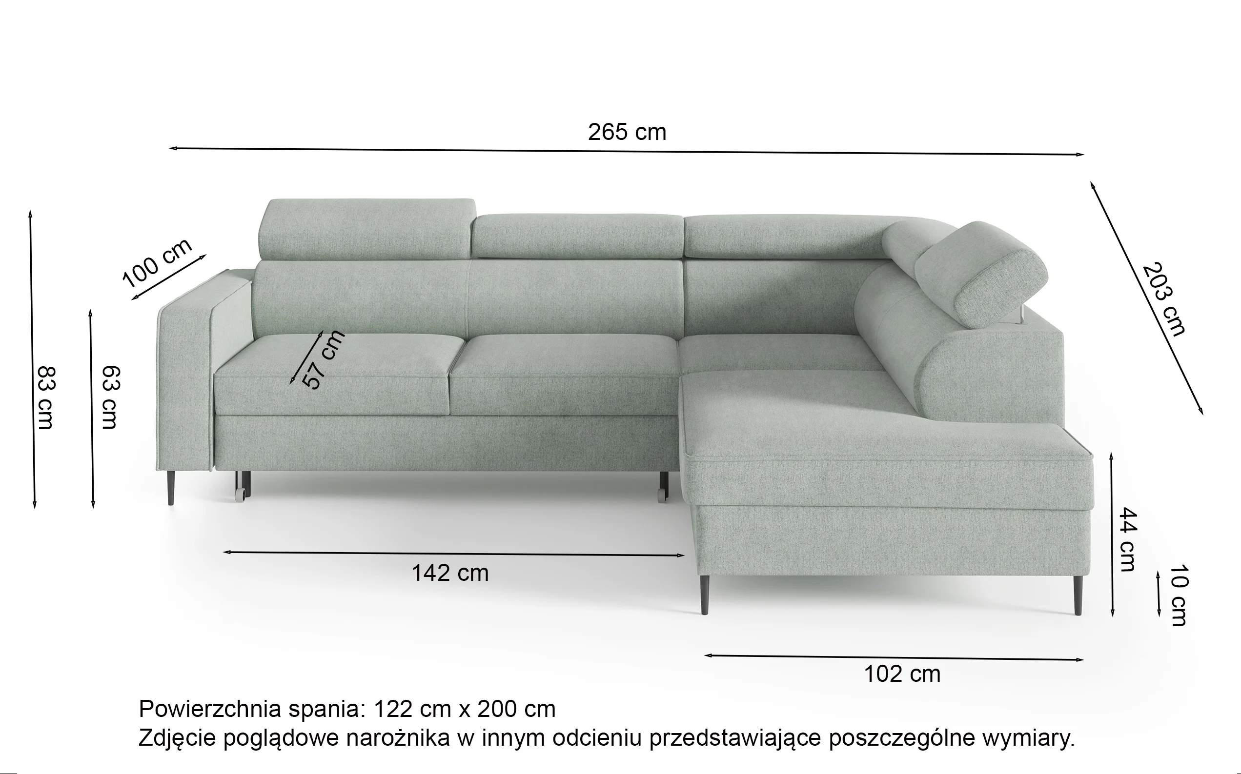 Narożnik z funkcją spania Vero L-kształtny z pojemnikiem beżowy plecionka lewostronny - Image 8
