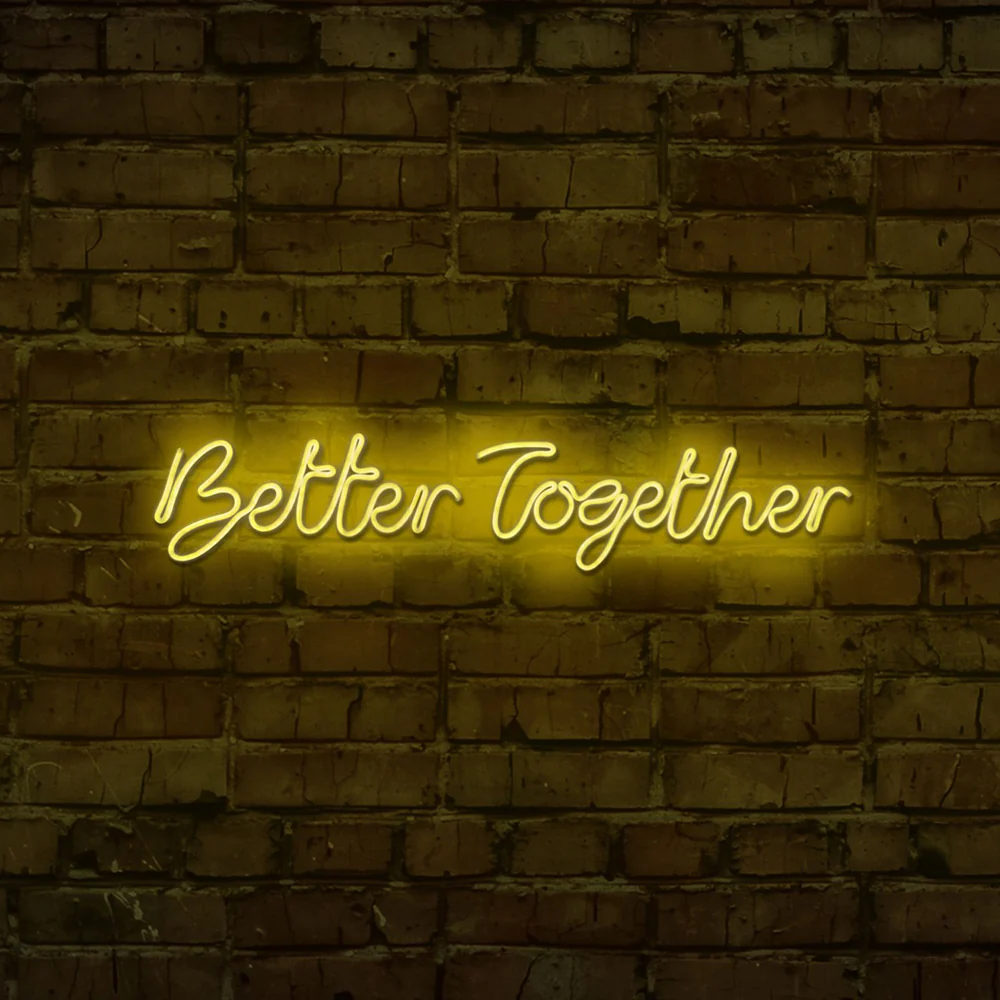 Neon na ścianę Letely z napisem Better Together żółty - Image 2