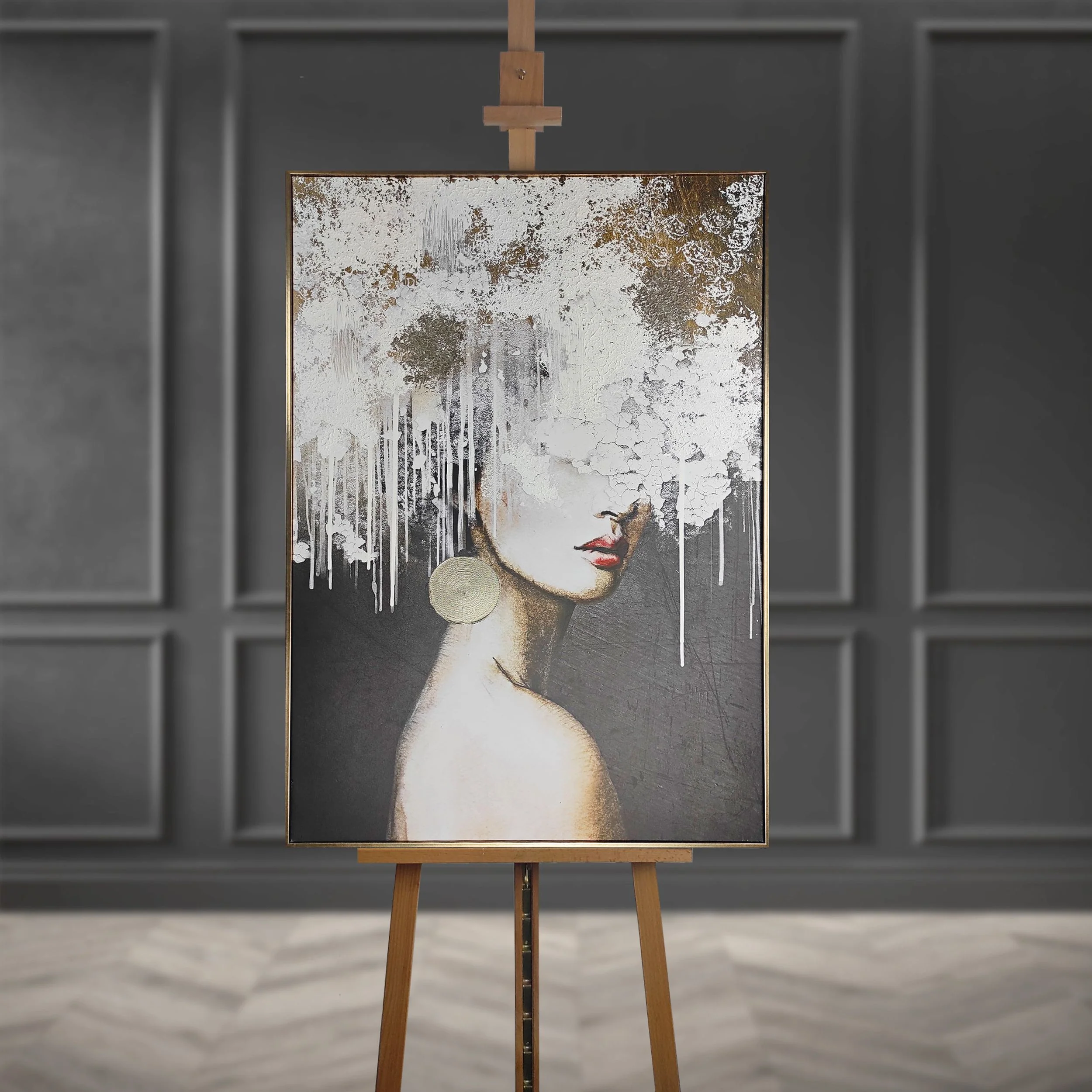 Obraz Mary 100x70 cm z ręcznie malowanymi elementami - Image 3