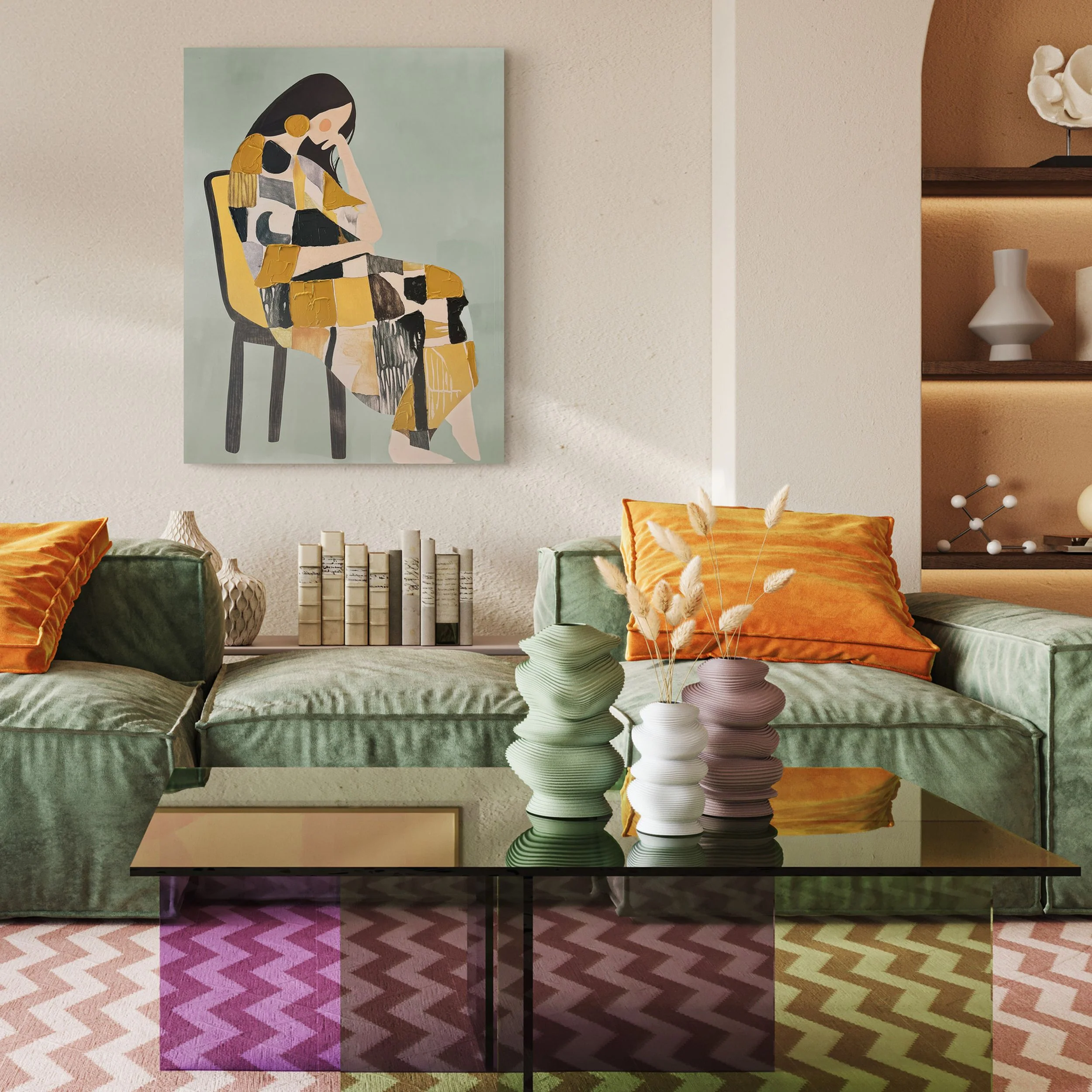 Obraz Penelope 100x70 cm z ręcznie malowanymi elementami - Image 2