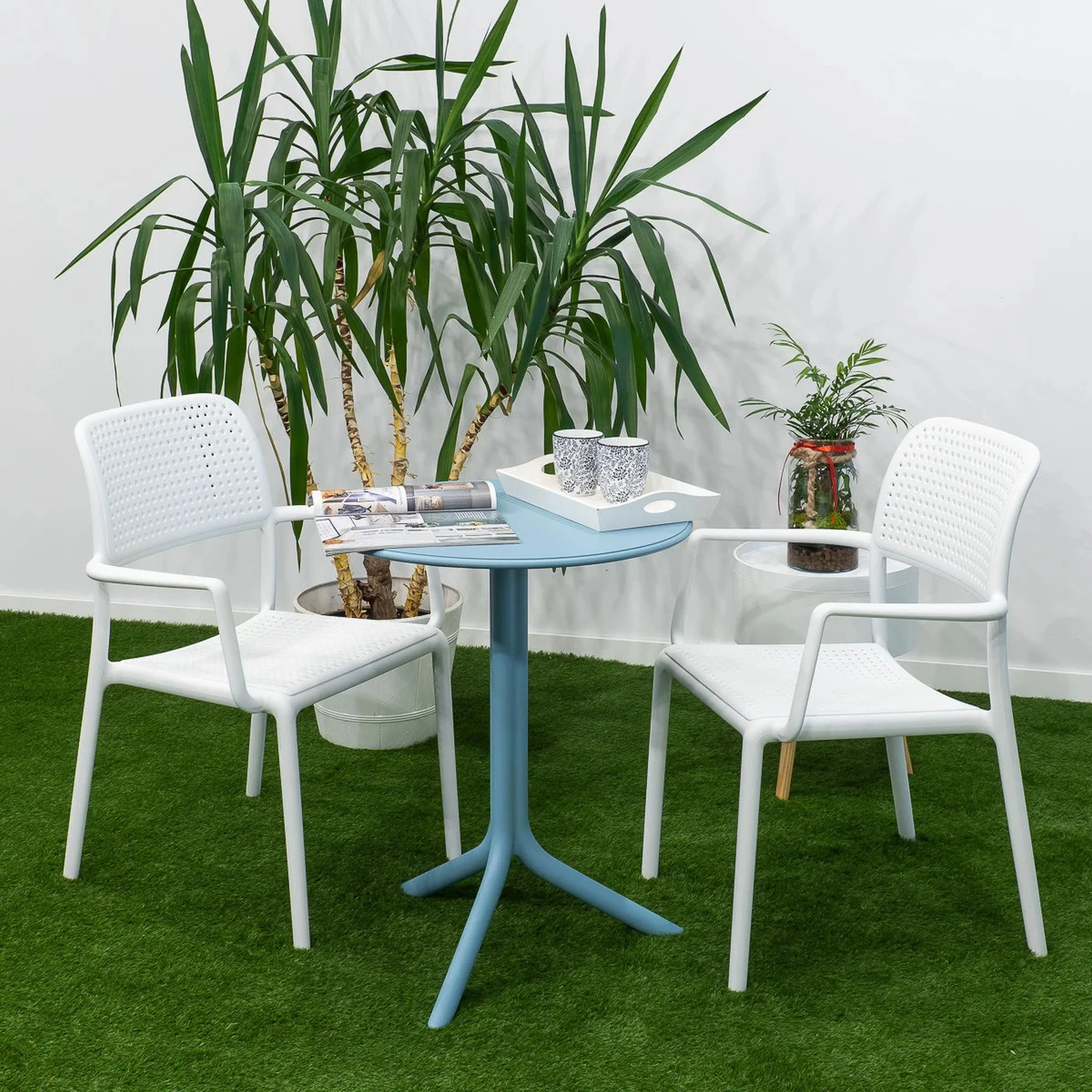 Okrągły stół ogrodowy Spritz Nardi 60 cm z certyfikowanego tworzywa jasnoniebieski - Image 2