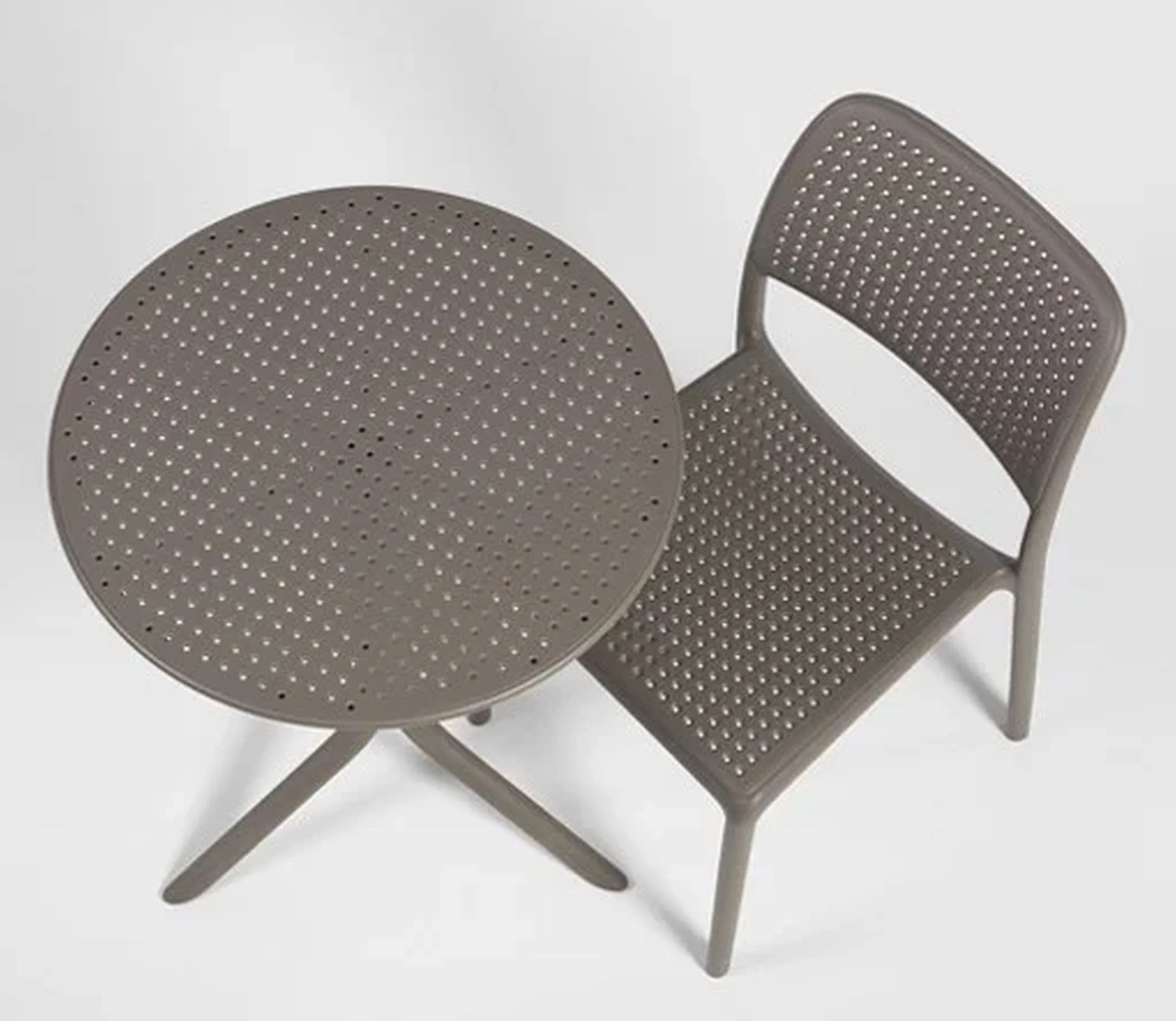 Okrągły stół ogrodowy Step Nardi 60 cm z certyfikowanego tworzywa brązowy - Image 4